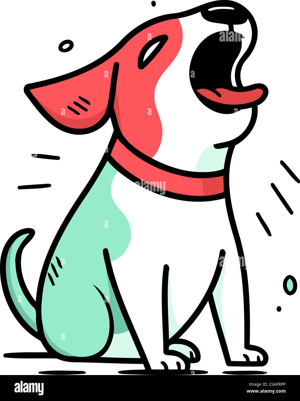 Cute cartoon doodle dog. Hand drawn vector illustration Stock Vector ...