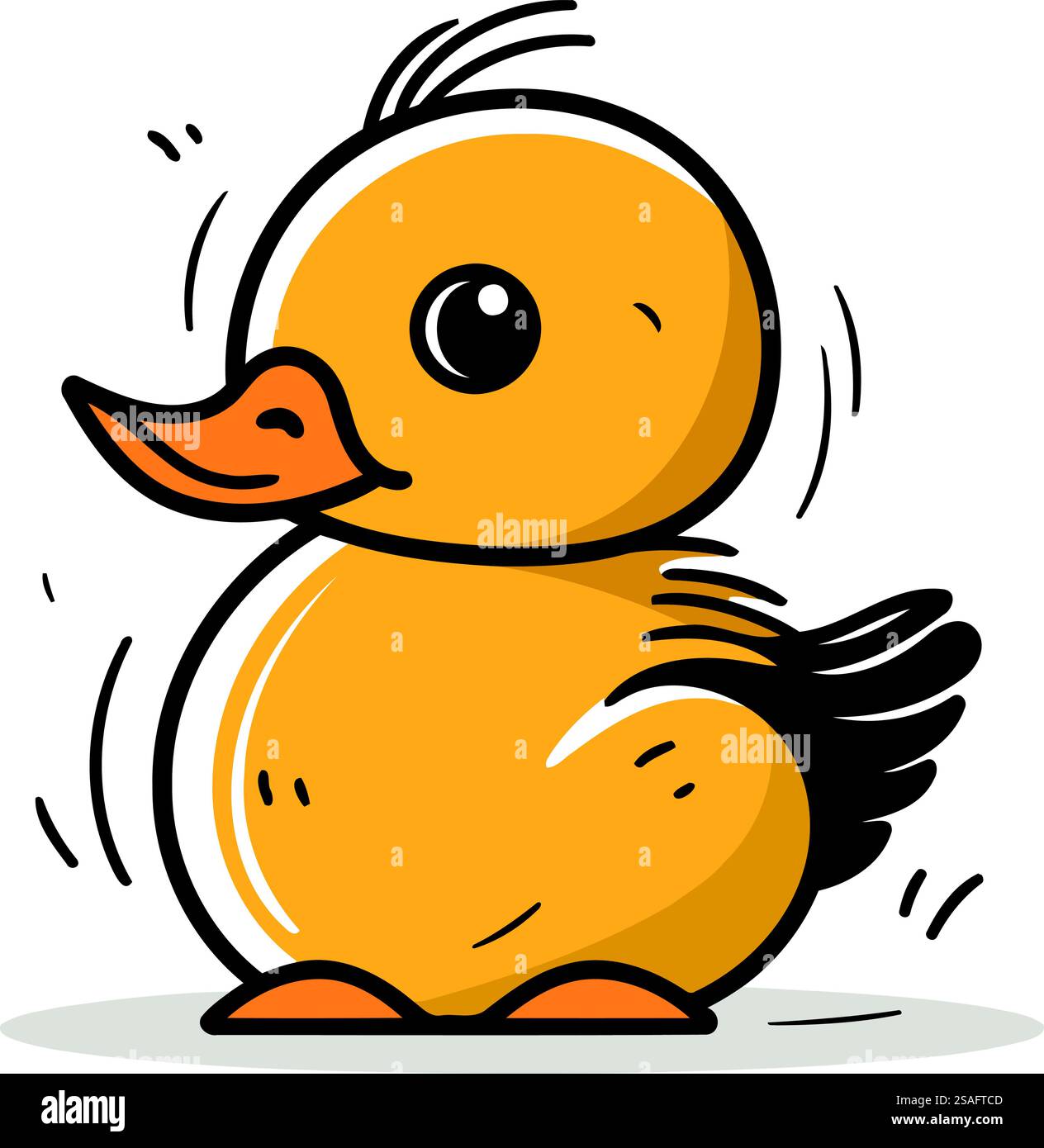 Cute cartoon rubber duck. Vector illustration isolated on white ...