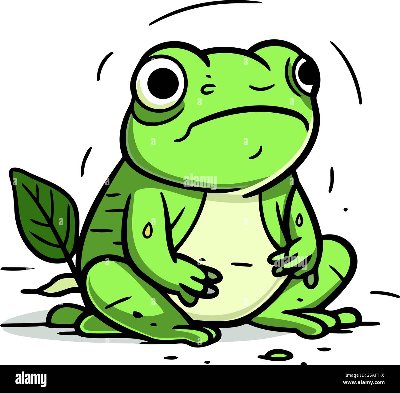 Frog. Vector illustration of a cartoon frog isolated on white ...