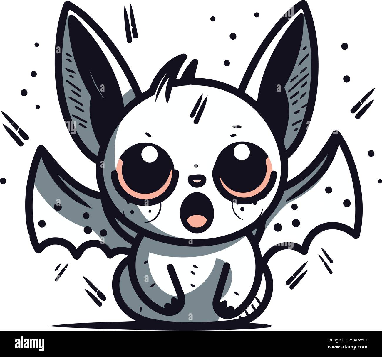 Bat Cartoon Vector File Cute cartoon bat. Vector illustration. Isolated on white background ...
