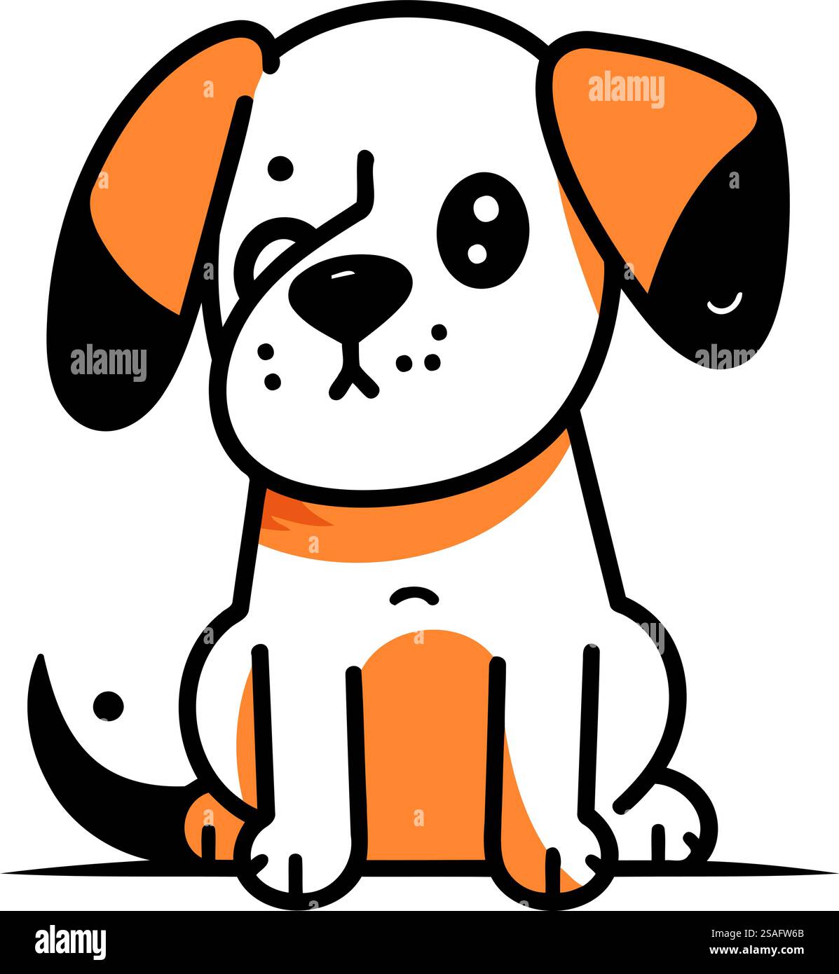 Cute cartoon dog. Vector illustration isolated on a white background ...