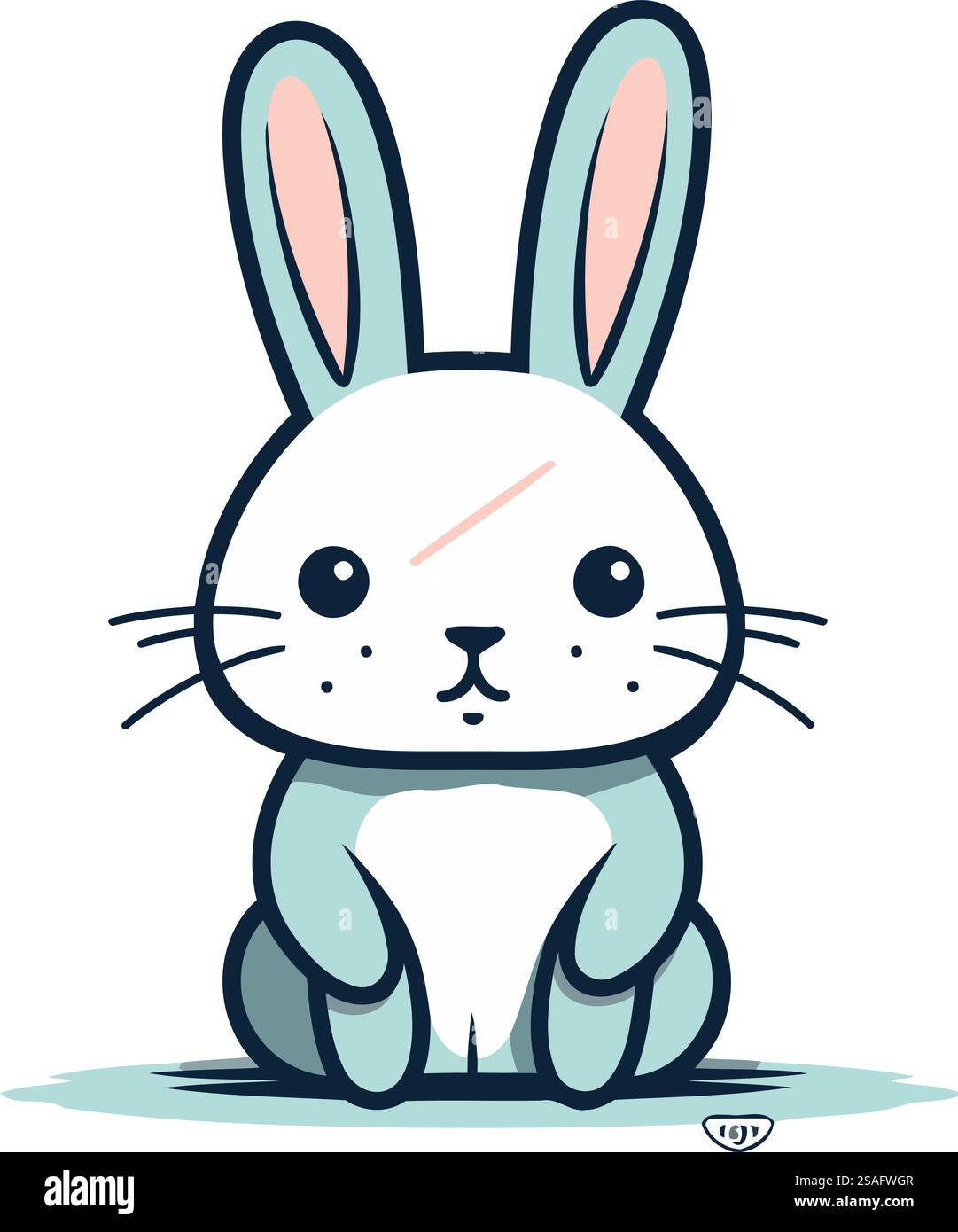 Cute cartoon rabbit. Vector illustration isolated on a white background ...