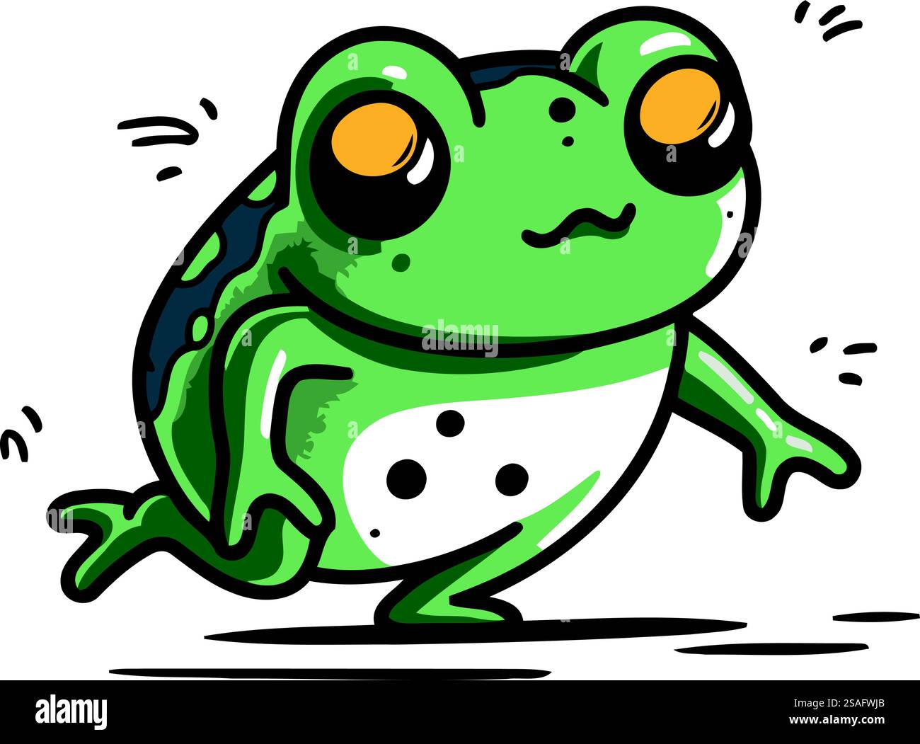 Cute cartoon frog. Vector illustration of a funny cartoon frog Stock ...