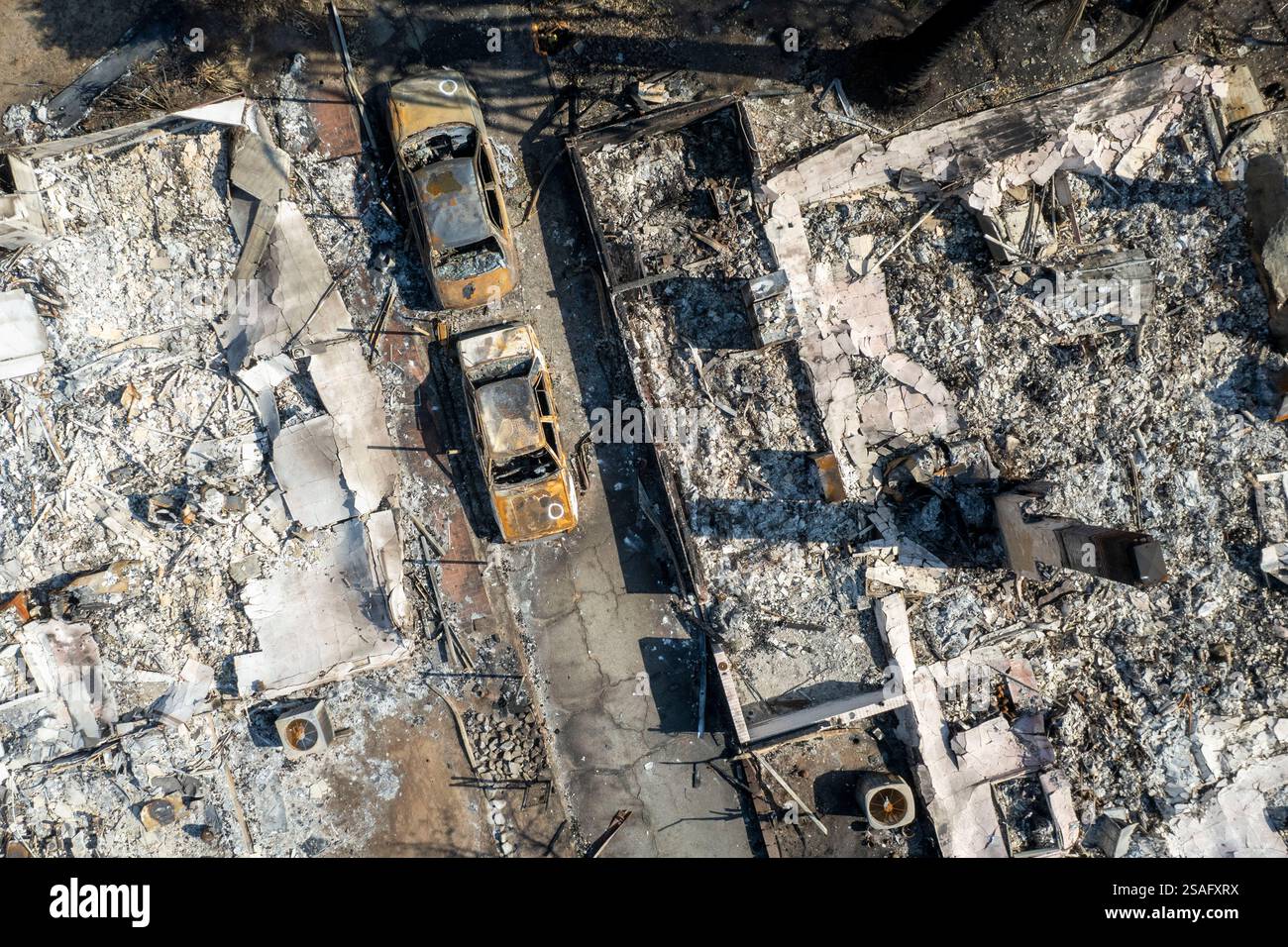 (EDITORS NOTE: Image taken with drone) A drone captures structures ...