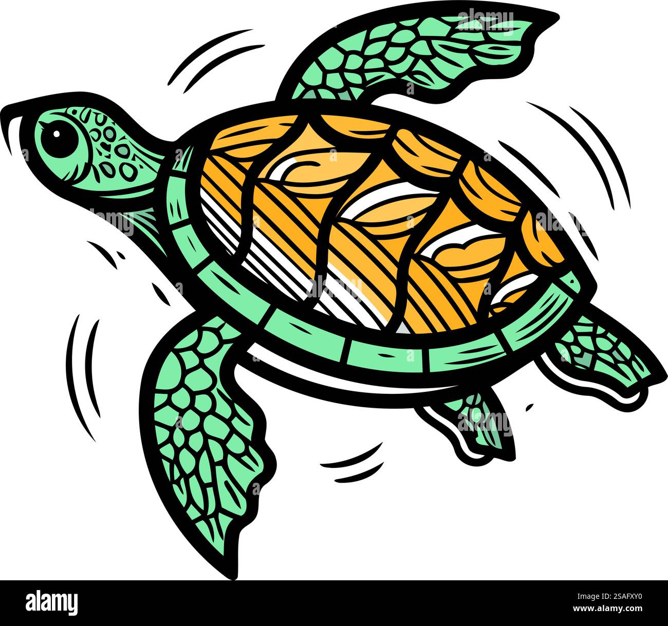 Turtle. Hand drawn vector illustration in doodle style Stock Vector ...