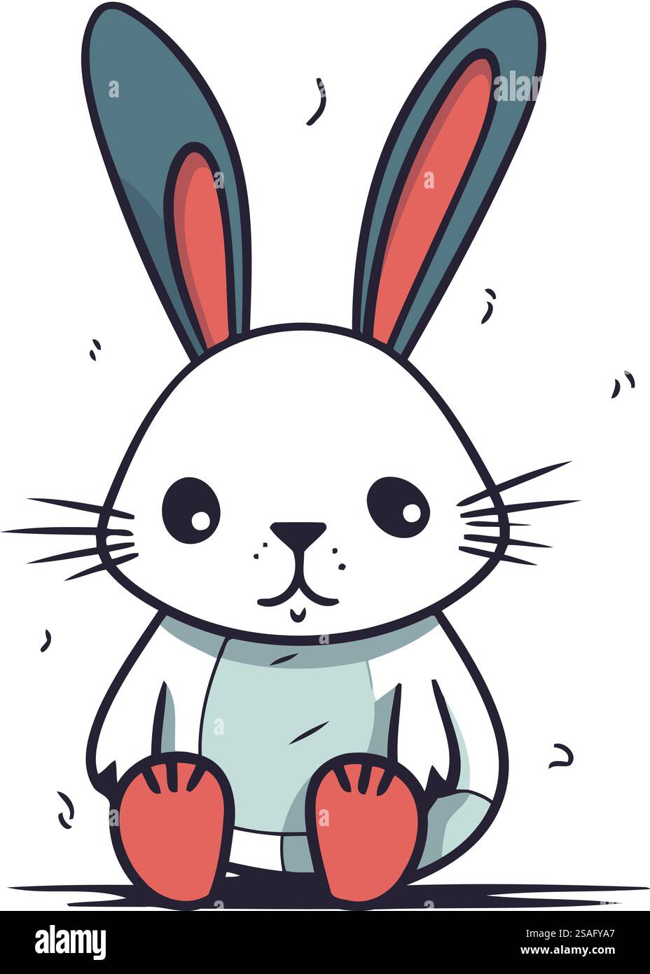 Cute rabbit with apples. Vector illustration in a flat style Stock ...