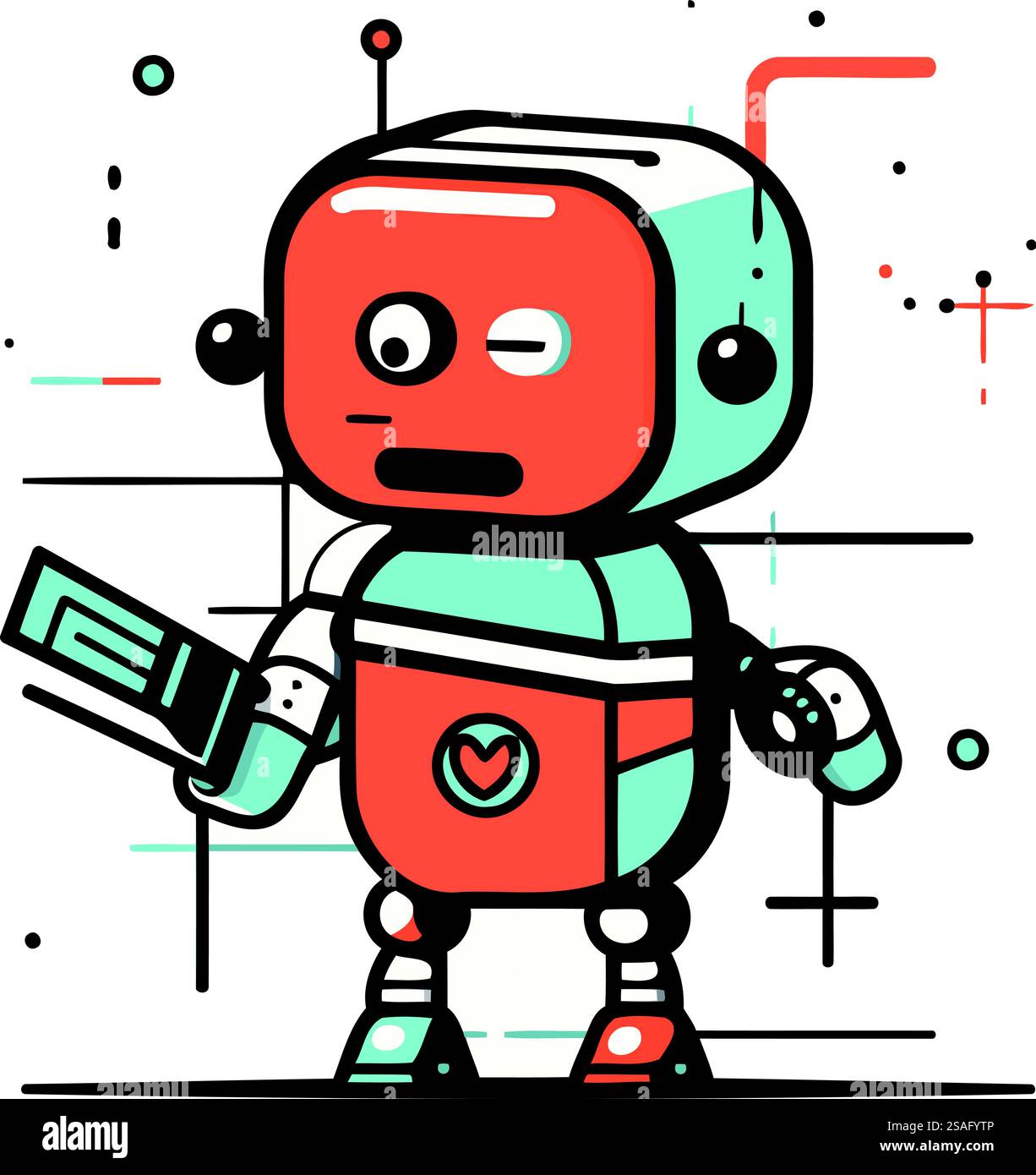 Cute robot character. vector illustration in flat cartoon style. Robot ...