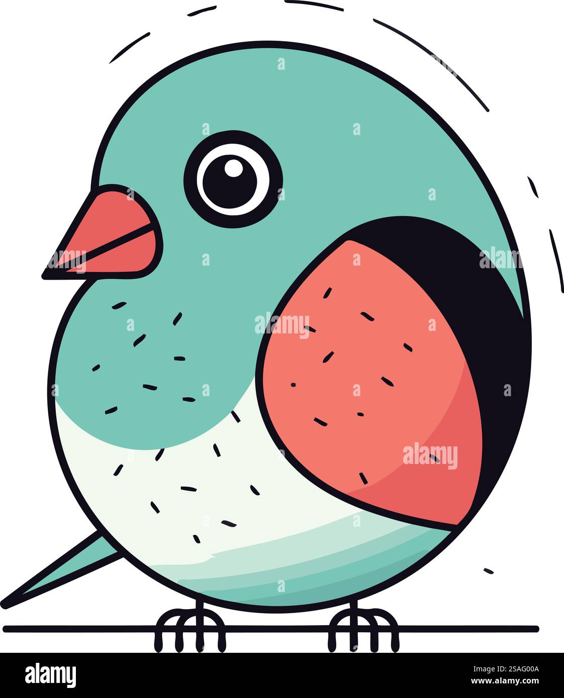 Vector illustration of cute little bird. Isolated on white background ...