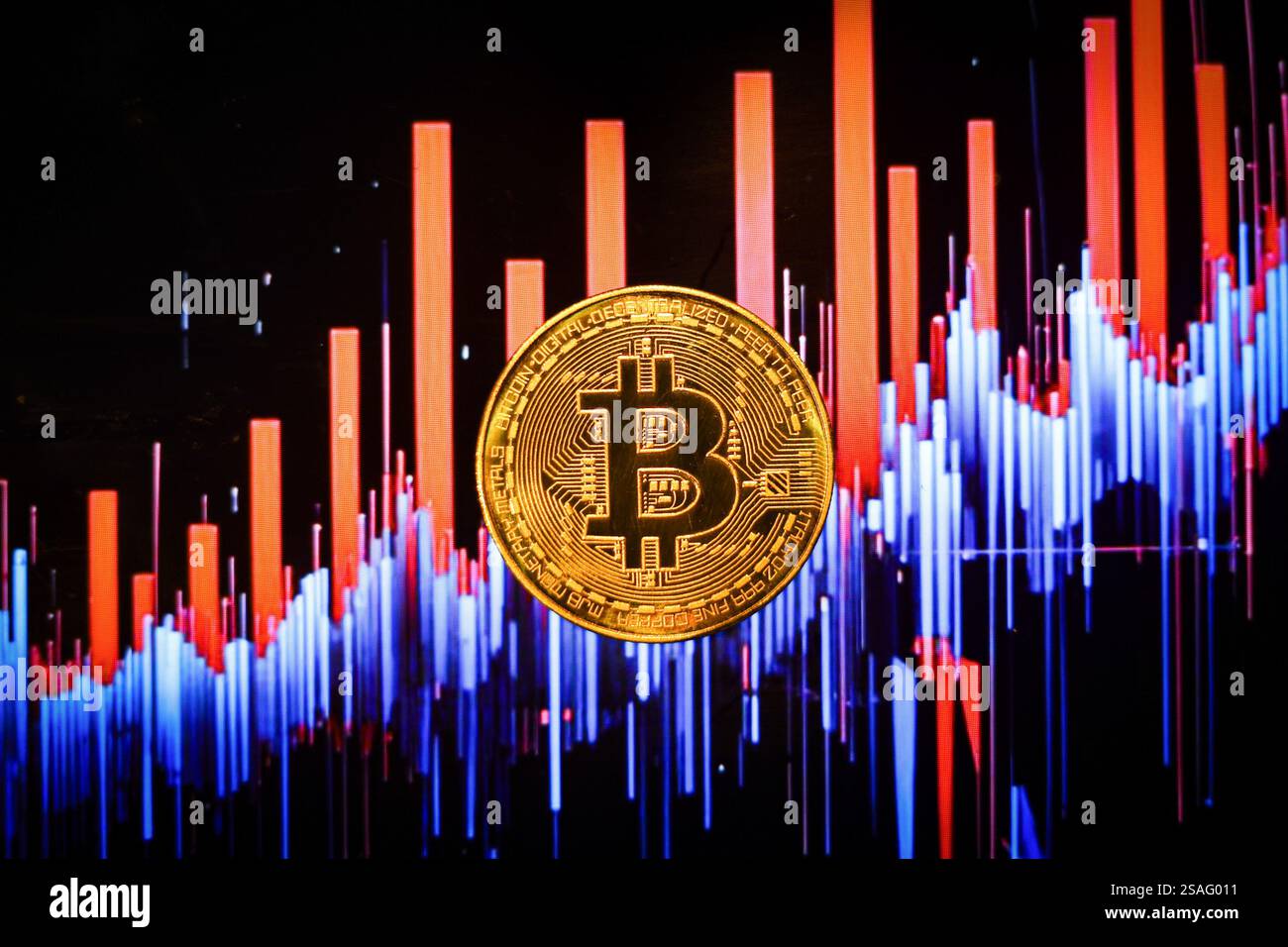 Bitcoin coin against the background of us dollars. A lot of American money  dollars and gold bitcoin. Background of money and cryptocurrency.Money back  Stock Photo - Alamy