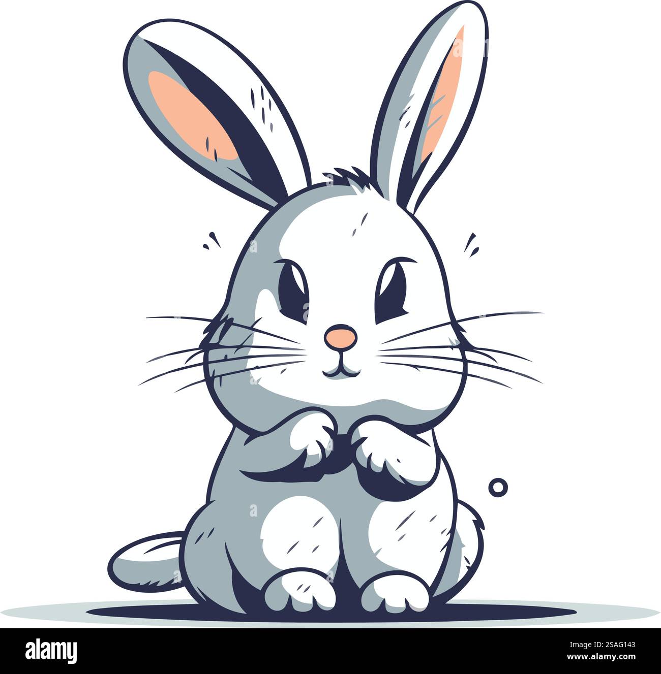 Cute cartoon rabbit. Vector illustration isolated on a white background ...