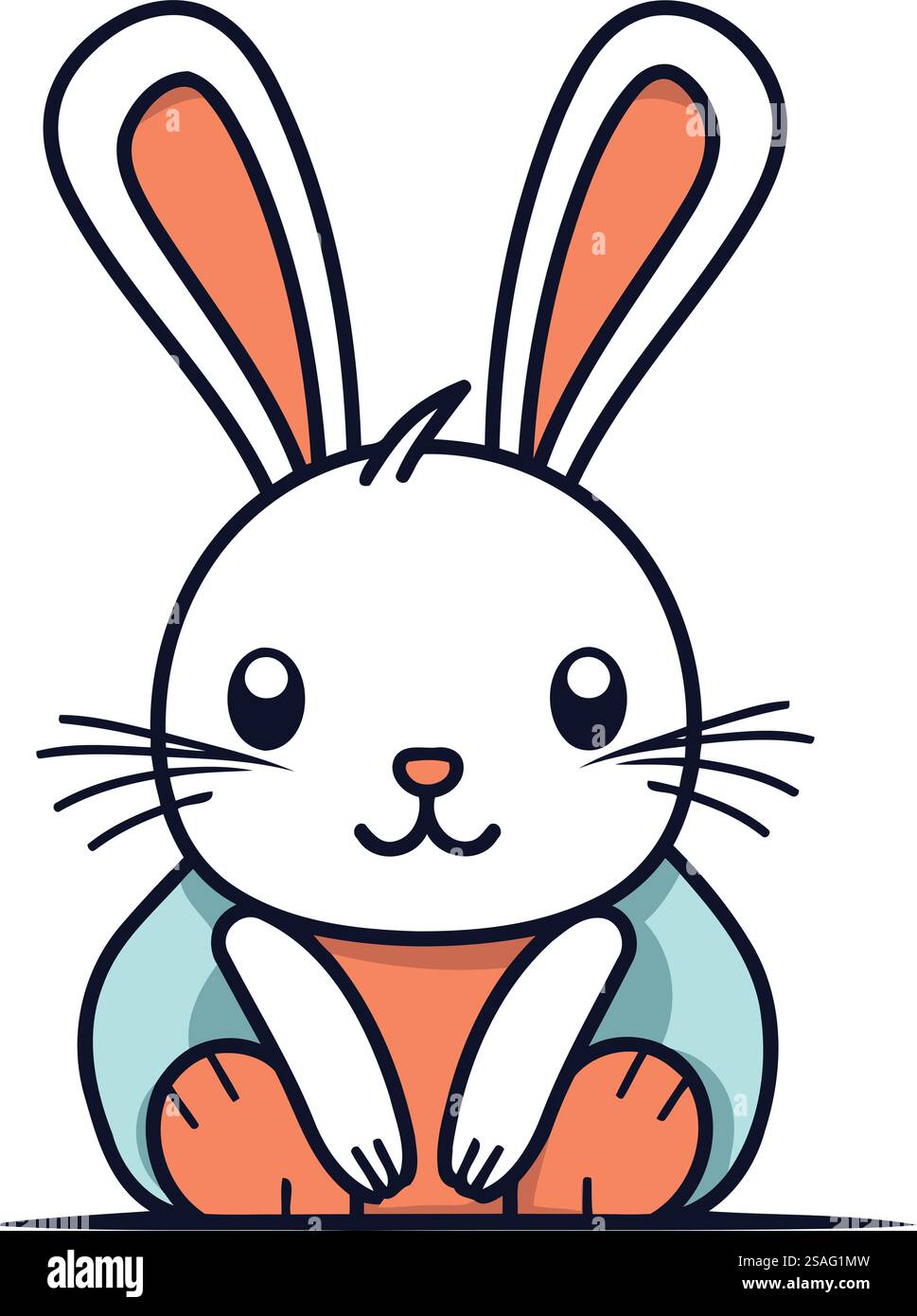 Cute cartoon rabbit. Vector illustration isolated on a white background ...