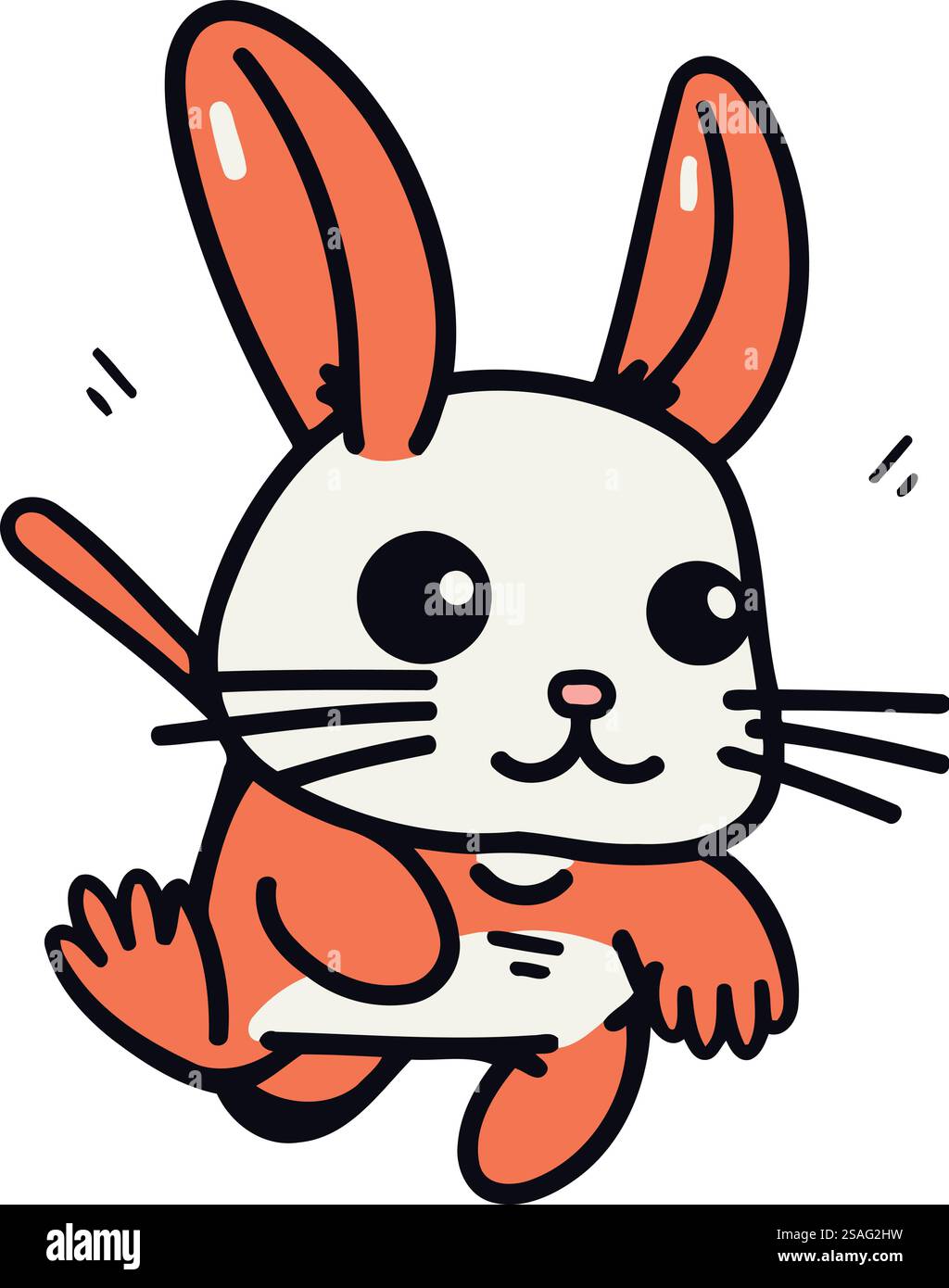 Cute cartoon bunny. Hand drawn vector illustration. Doodle style Stock ...