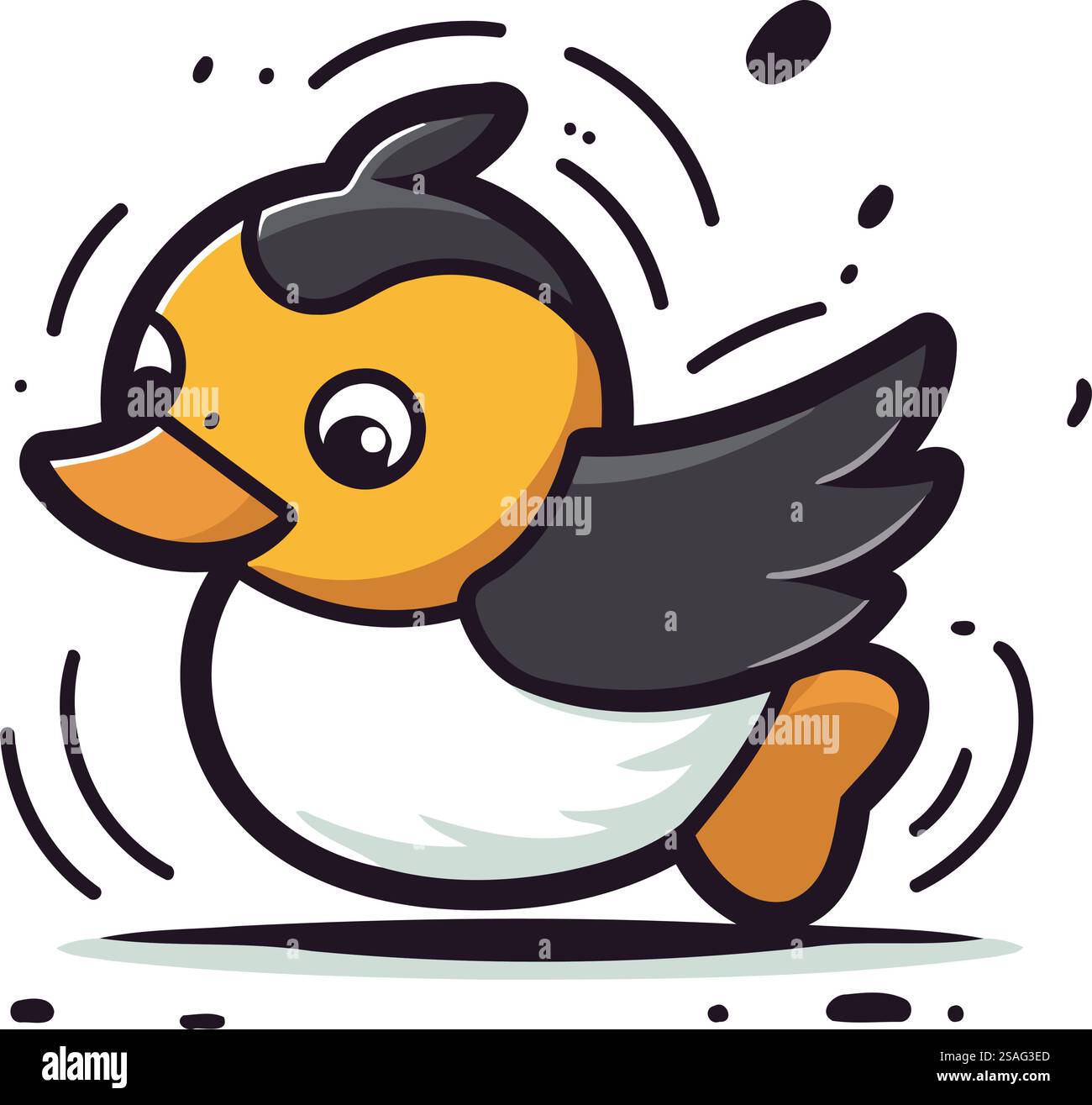 Cute Duck Cartoon Mascot Character Vector Icon Illustration Design ...