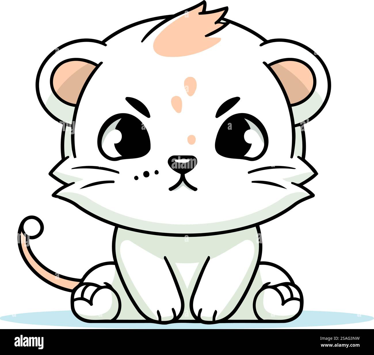 Cute cartoon tiger. Vector illustration isolated on a white background ...
