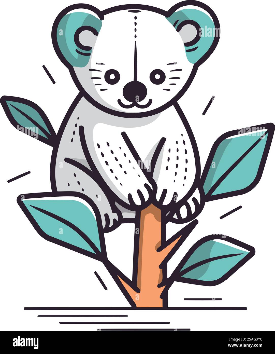 Cute koala sitting on a tree branch. Vector illustration Stock Vector ...