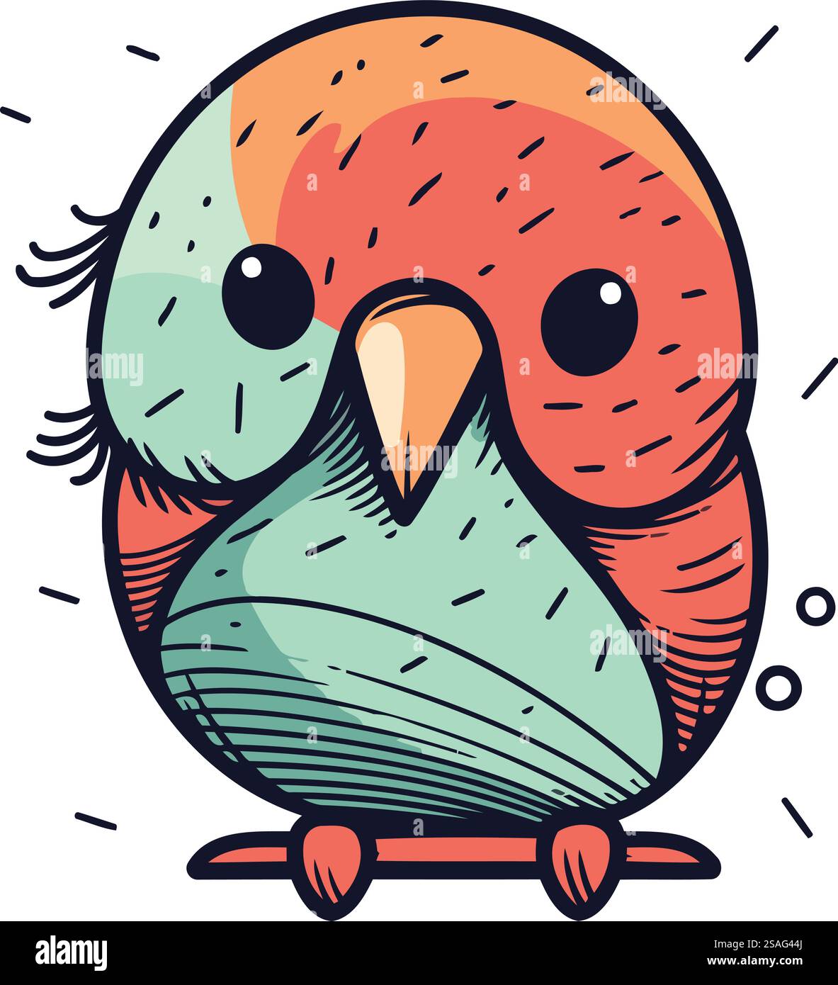 Cute parrot. Hand drawn vector illustration in cartoon style Stock ...