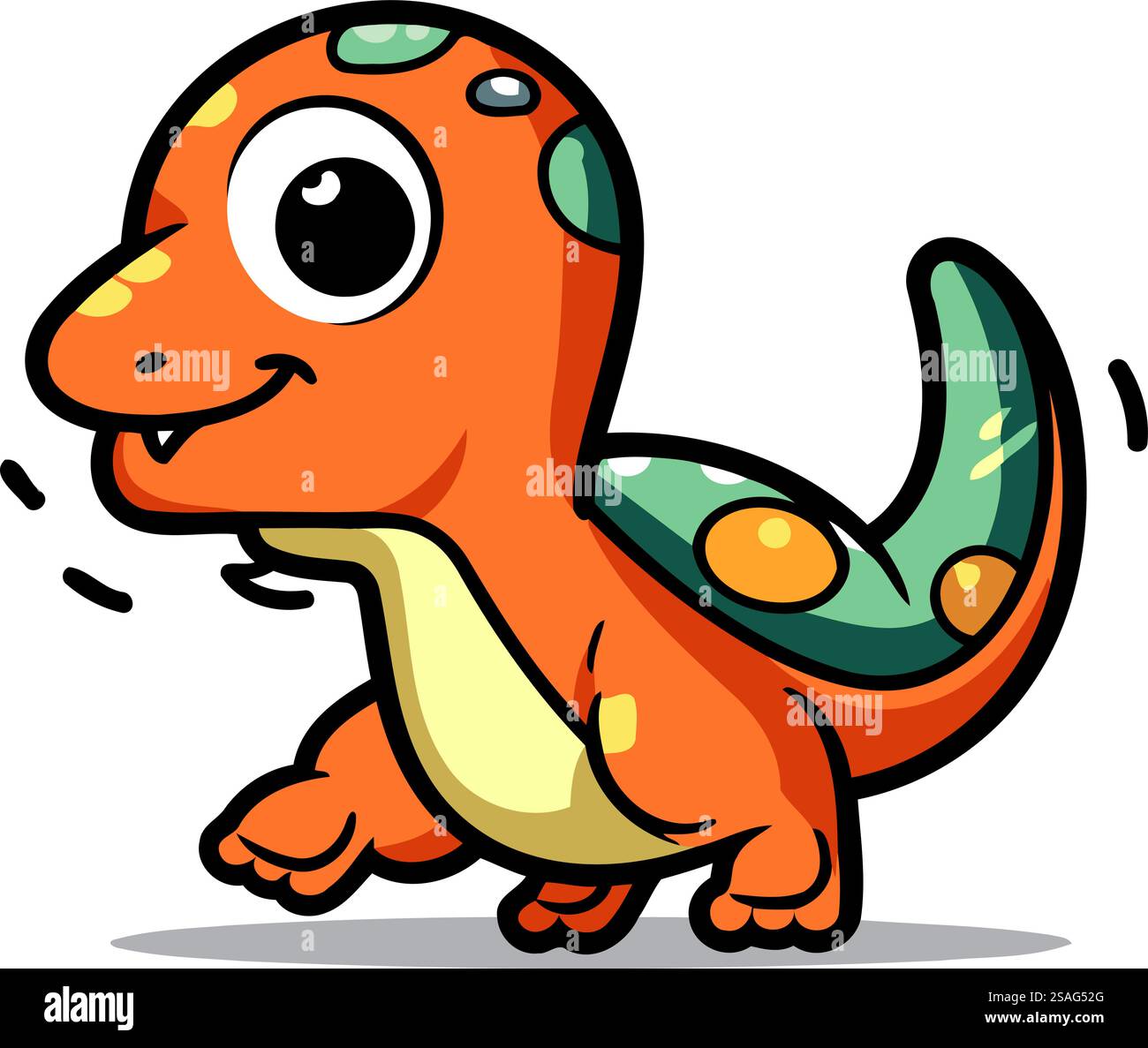 Cute cartoon dinosaur. Vector illustration isolated on a white ...