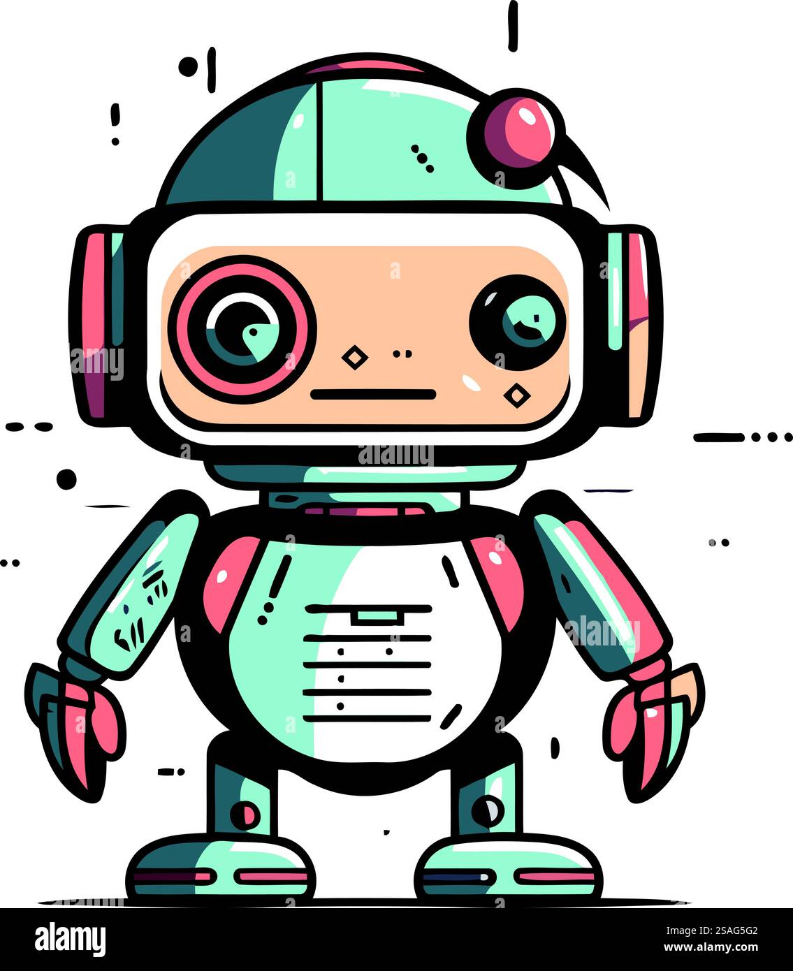Cute robot. Vector illustration. Robot in flat cartoon style Stock ...