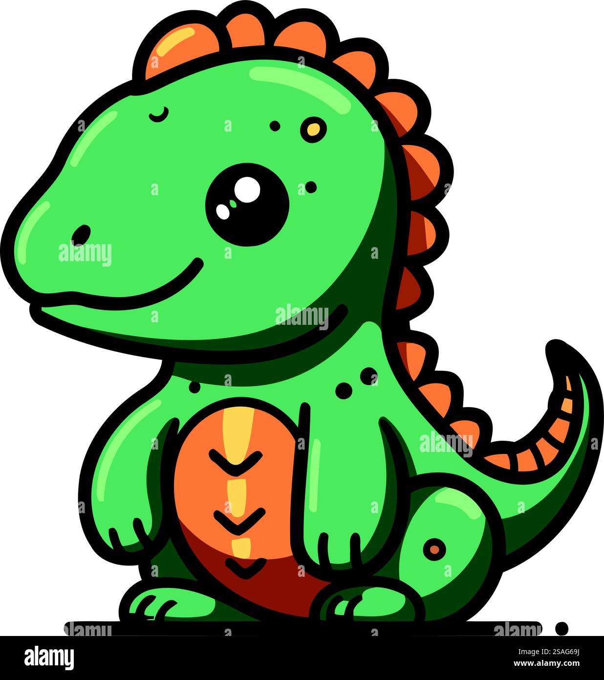Cute cartoon dinosaur. Vector illustration isolated on a white ...