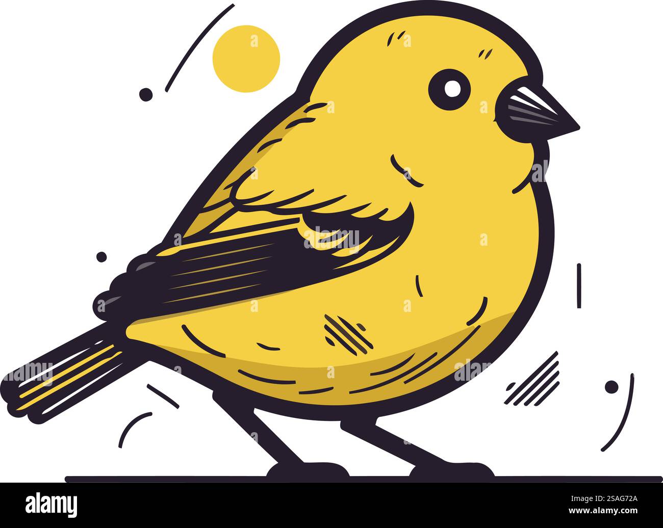 Cute little bird. Hand drawn vector illustration in doodle style Stock ...