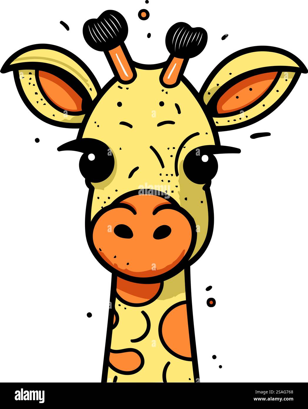 Cute cartoon giraffe. Vector illustration isolated on white background ...