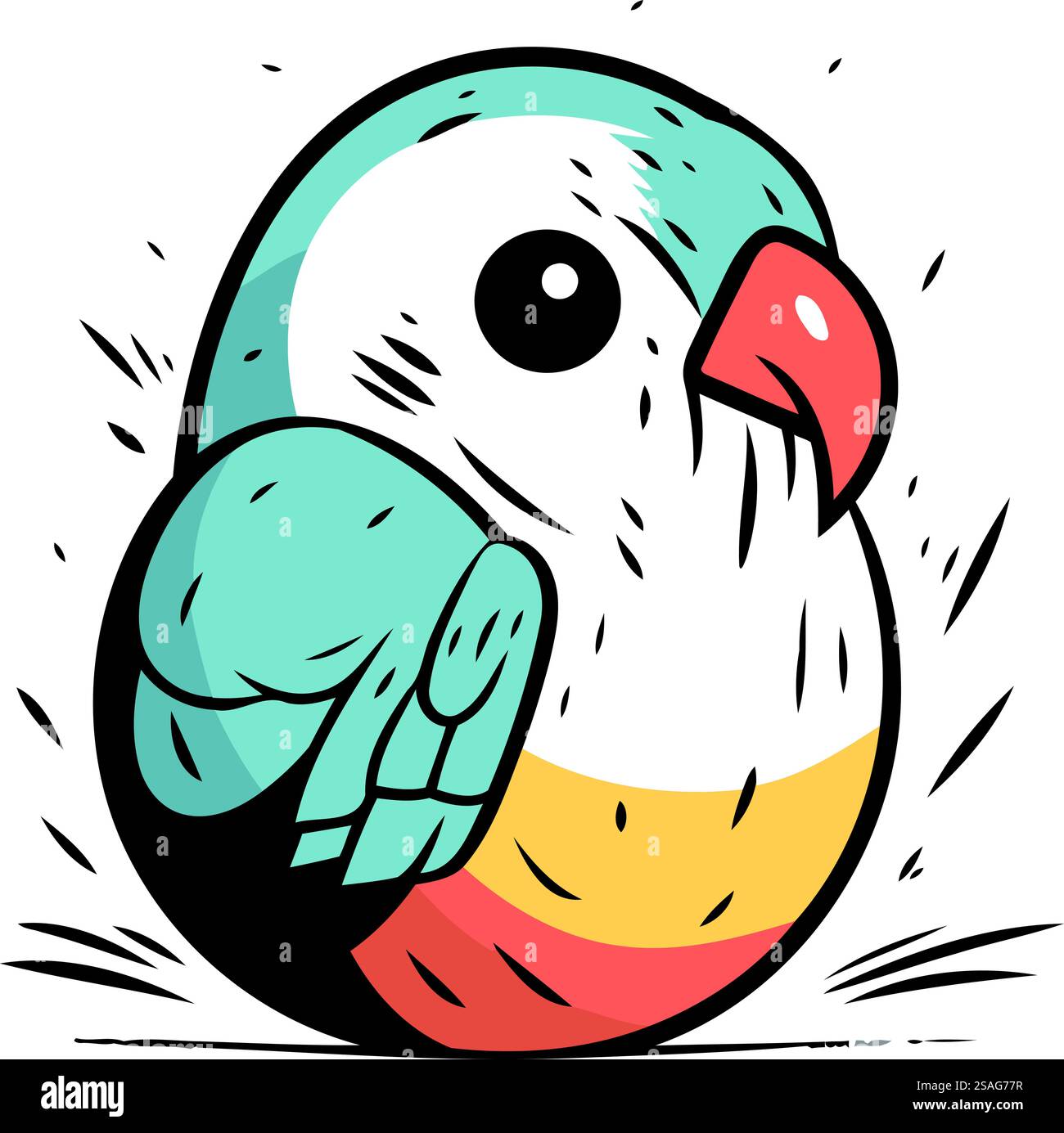 Cute parrot cartoon vector illustration. Hand drawn cute parrot Stock ...