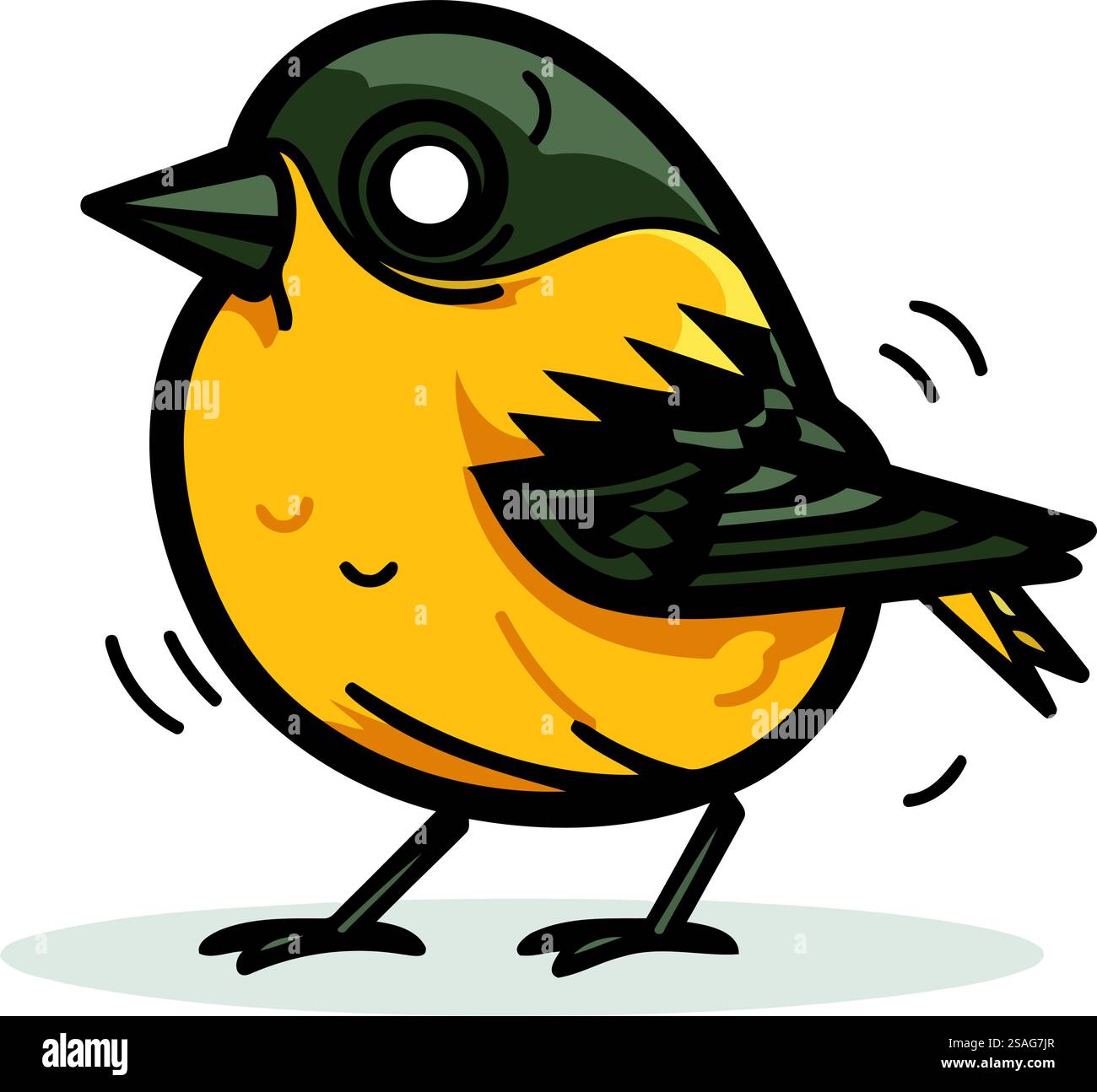 Vector illustration of a cute little bird. Isolated on white background ...