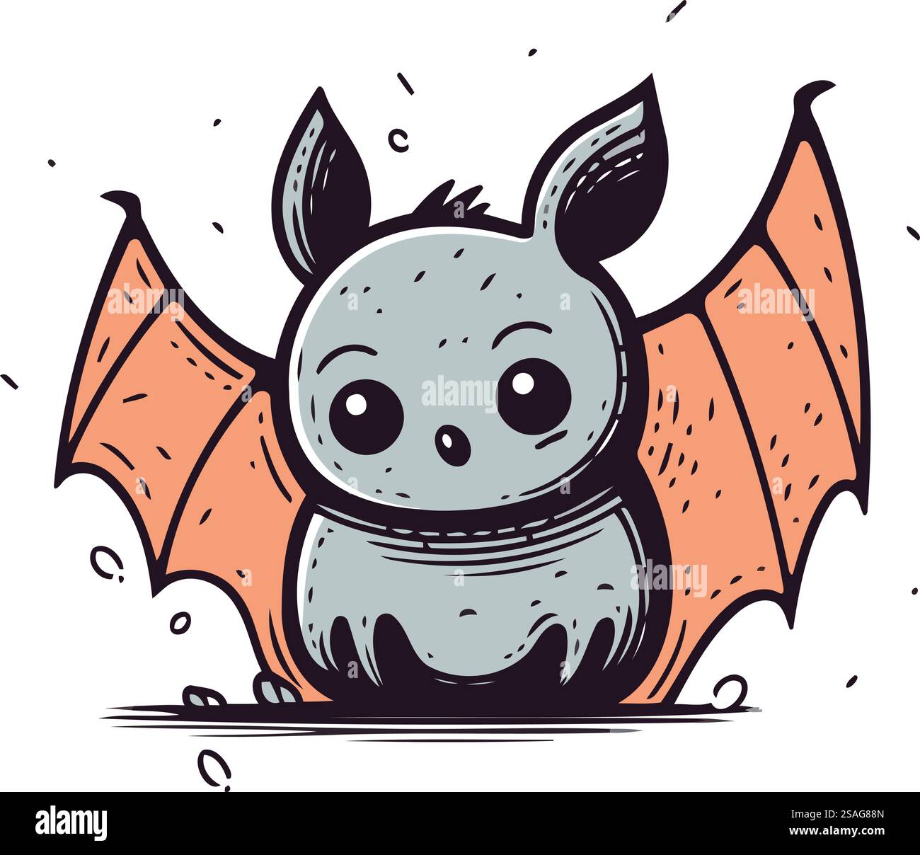 Cute cartoon bat. Vector illustration isolated on a white background ...