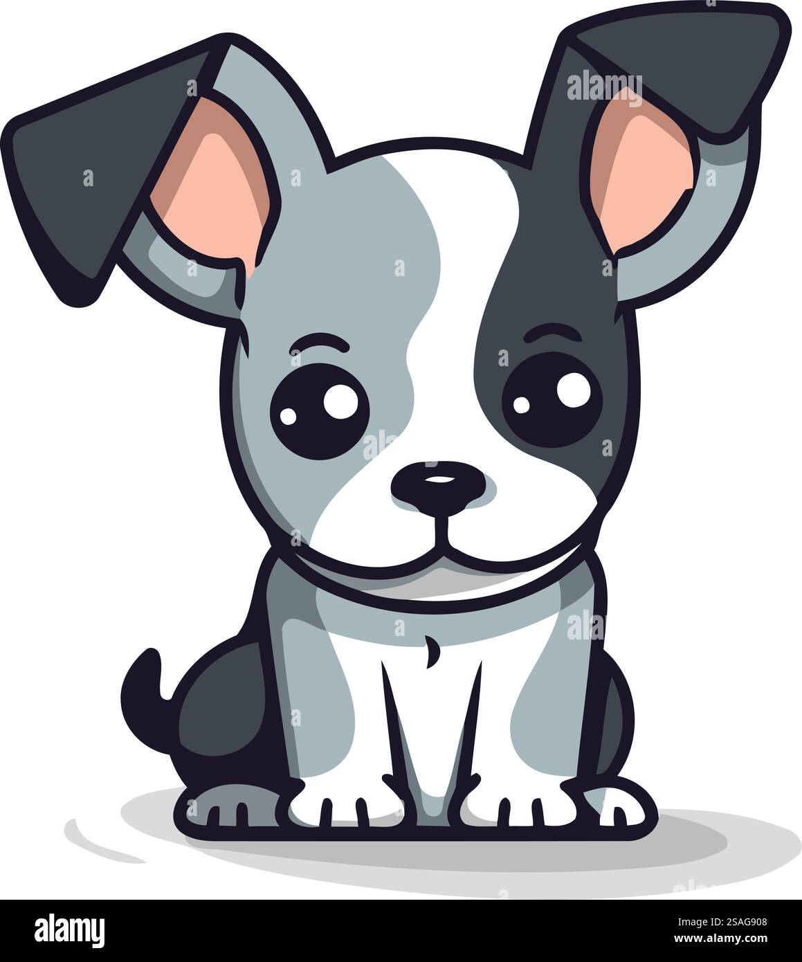 Cute little dog cartoon character vector illustration. Cute puppy Stock ...