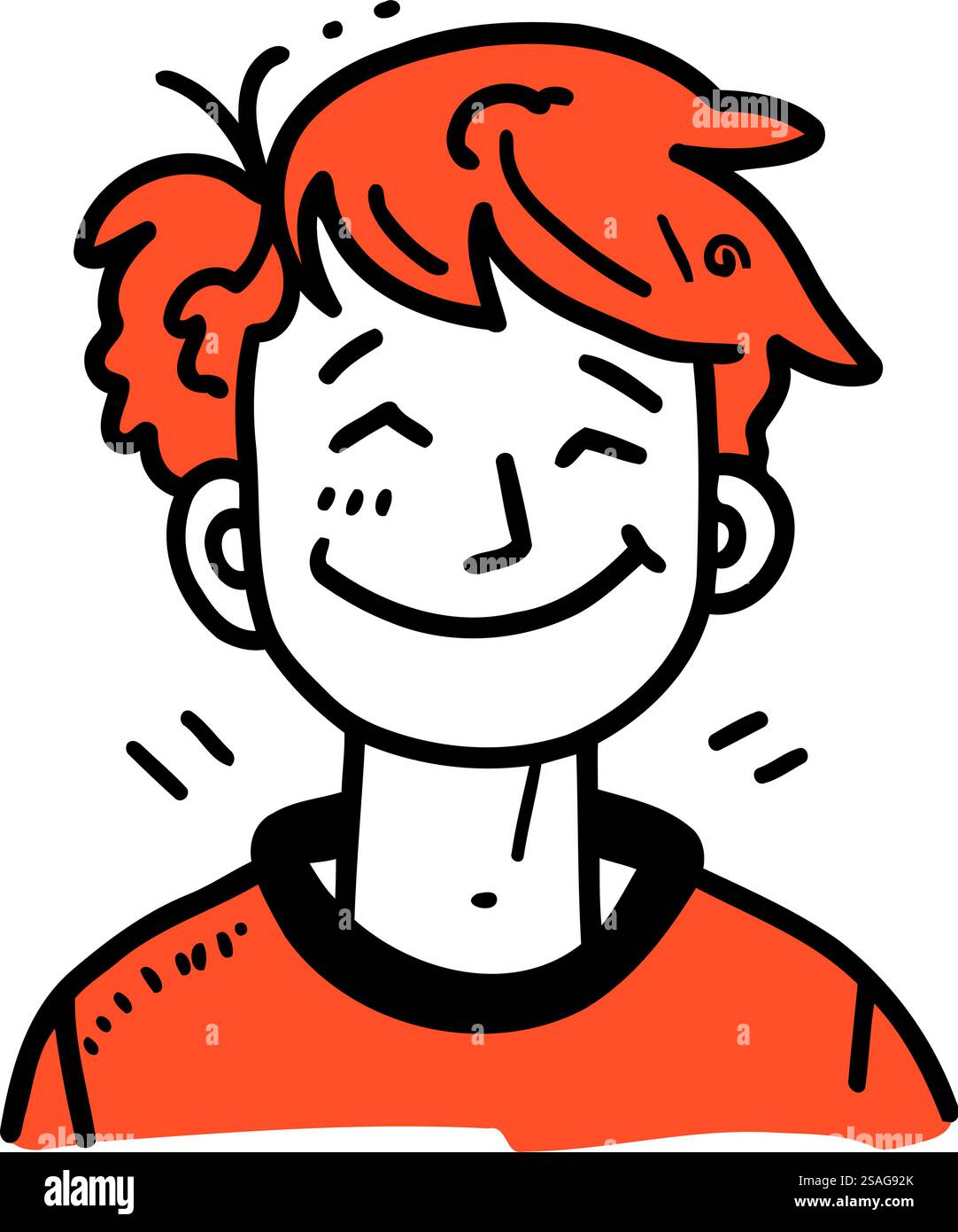 Vector illustration of a smiling boy with red hair and freckles Stock ...