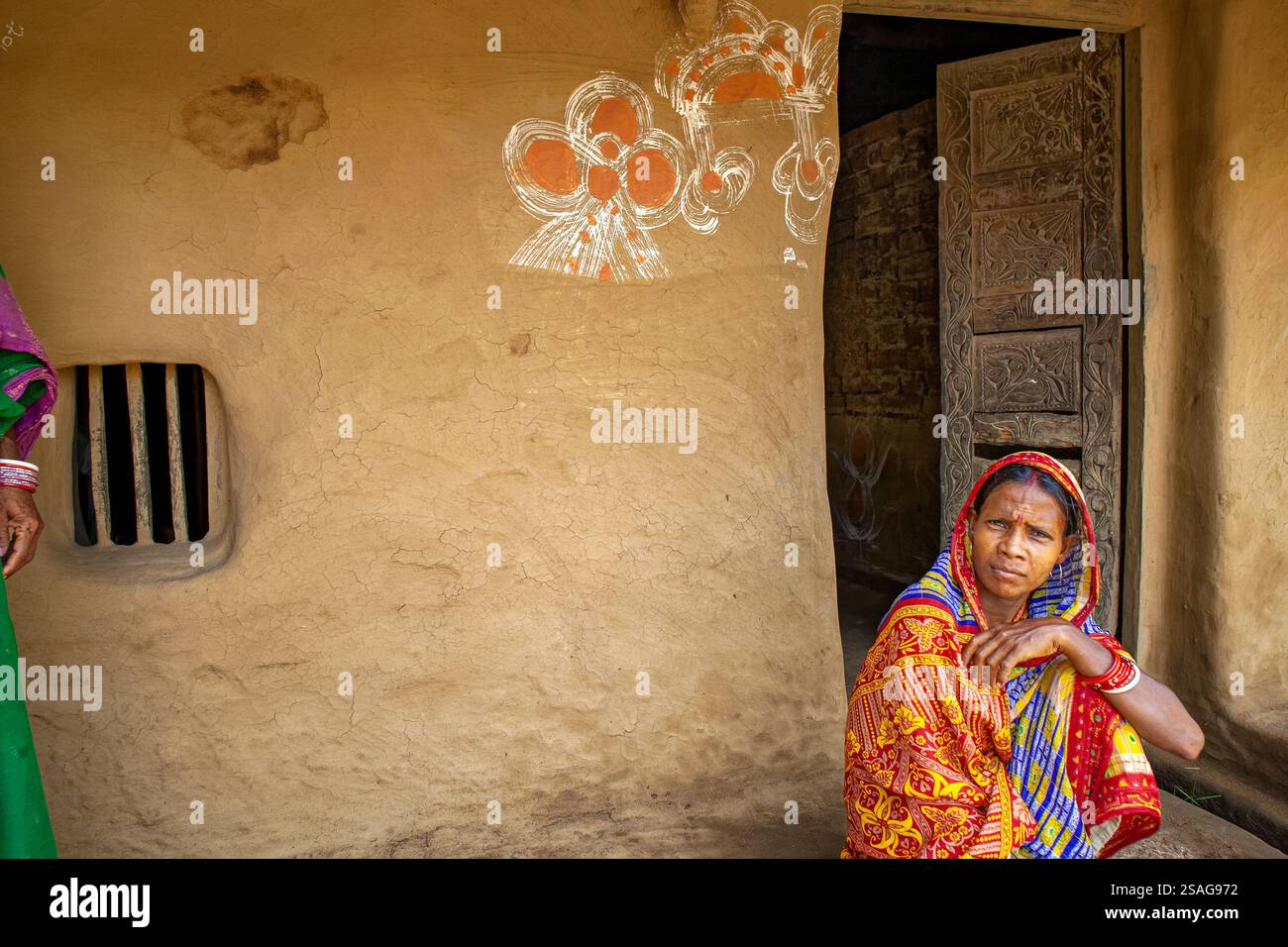 07 23 2007 Vintage Old Rice painting on farmer’s house near pipilipuri ...