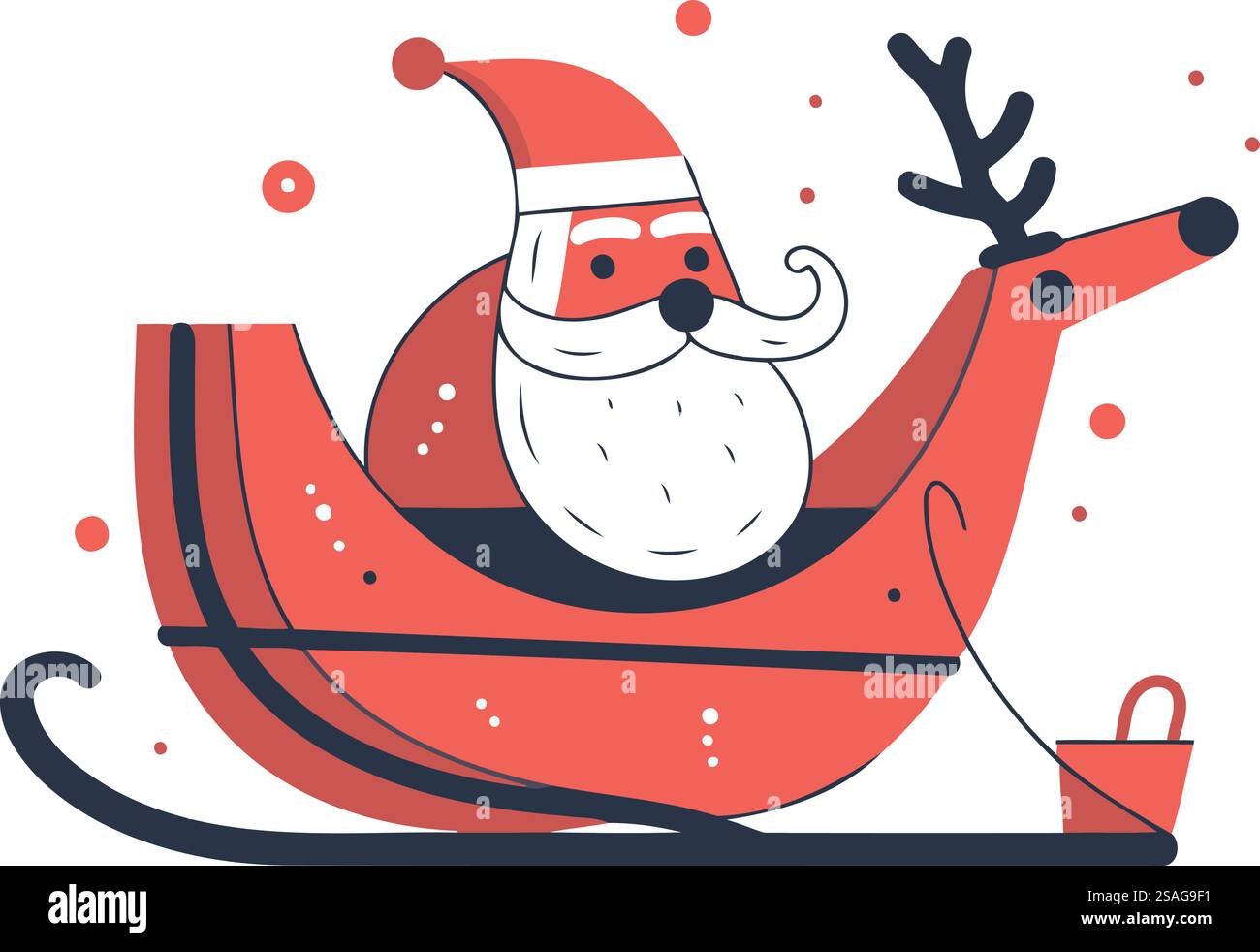 Santa Claus on a sleigh. Vector illustration in a flat style Stock ...