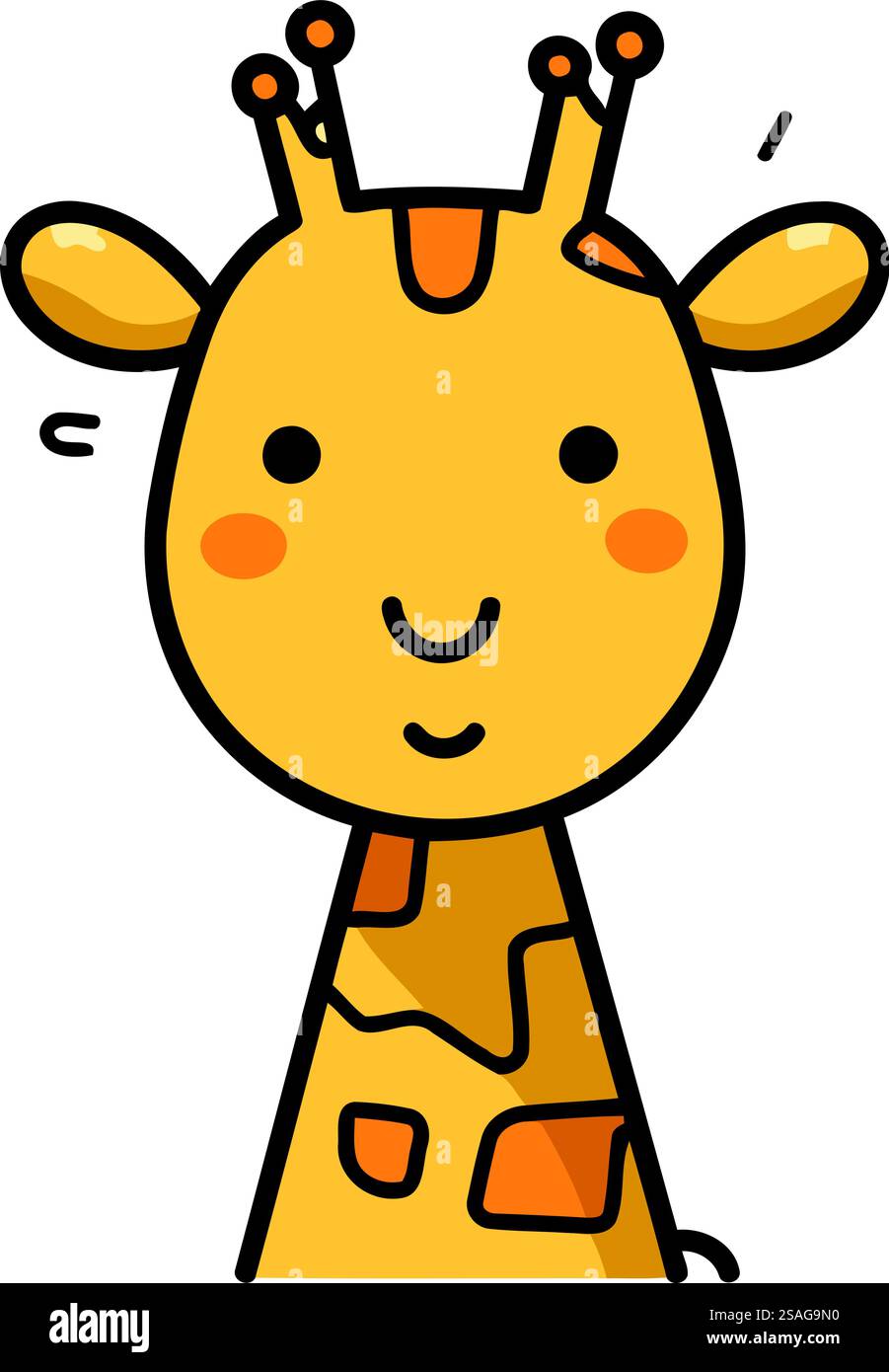 Cute cartoon giraffe. Vector illustration isolated on white background ...