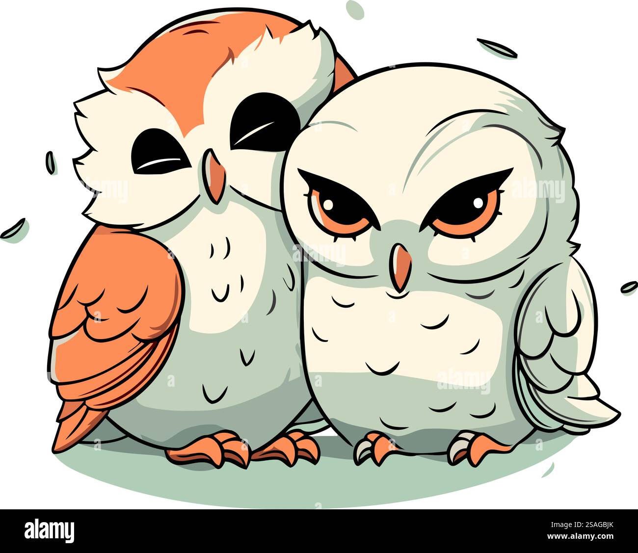 Owls family. Cartoon vector illustration isolated on white background ...