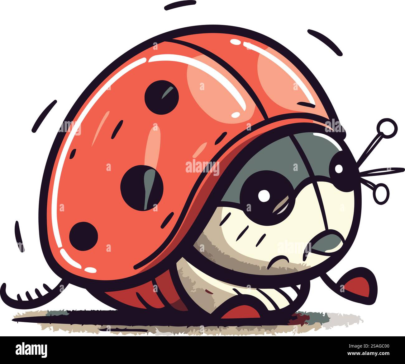 Cartoon ladybug. Vector illustration of a cute ladybug Stock Vector ...