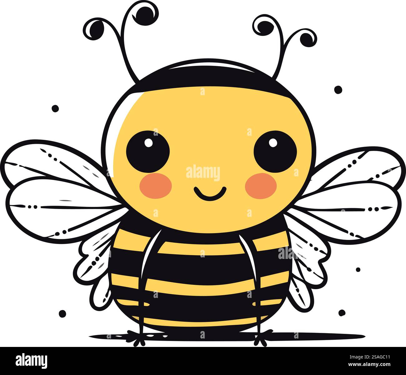 Small Bee Vector Cute little bee. Vector illustration. Isolated on white background ...