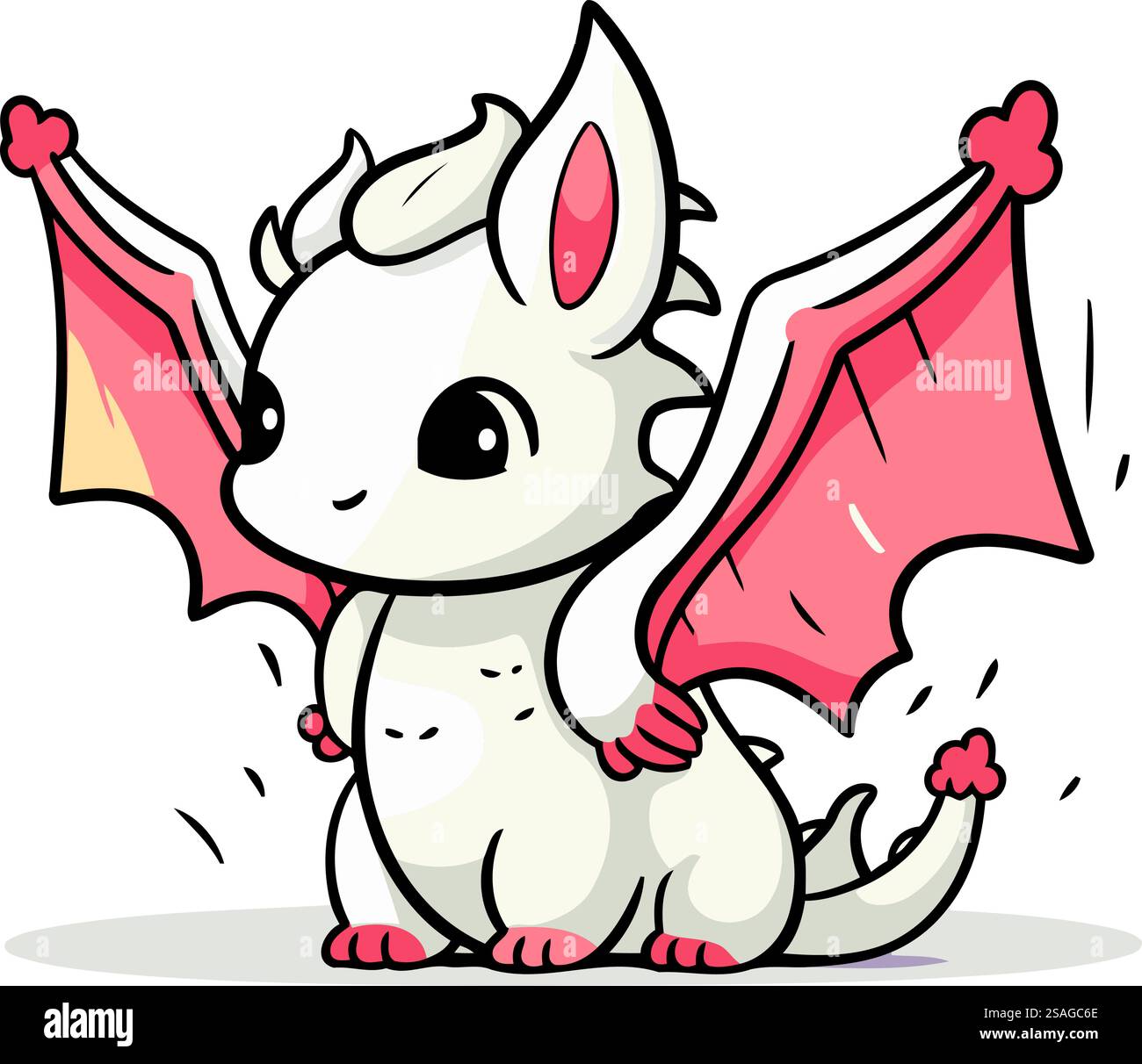 Cute cartoon baby dragon. Vector illustration isolated on white ...