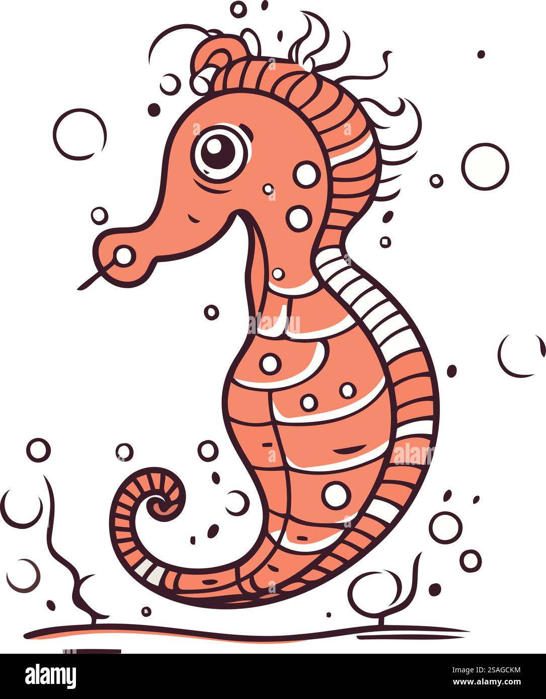Seahorse. Hand drawn vector illustration in doodle style Stock Vector ...