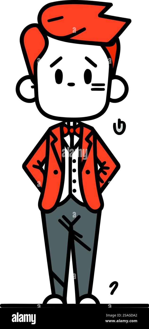 Cartoon illustration of a man wearing a suit. Vector illustration Stock ...