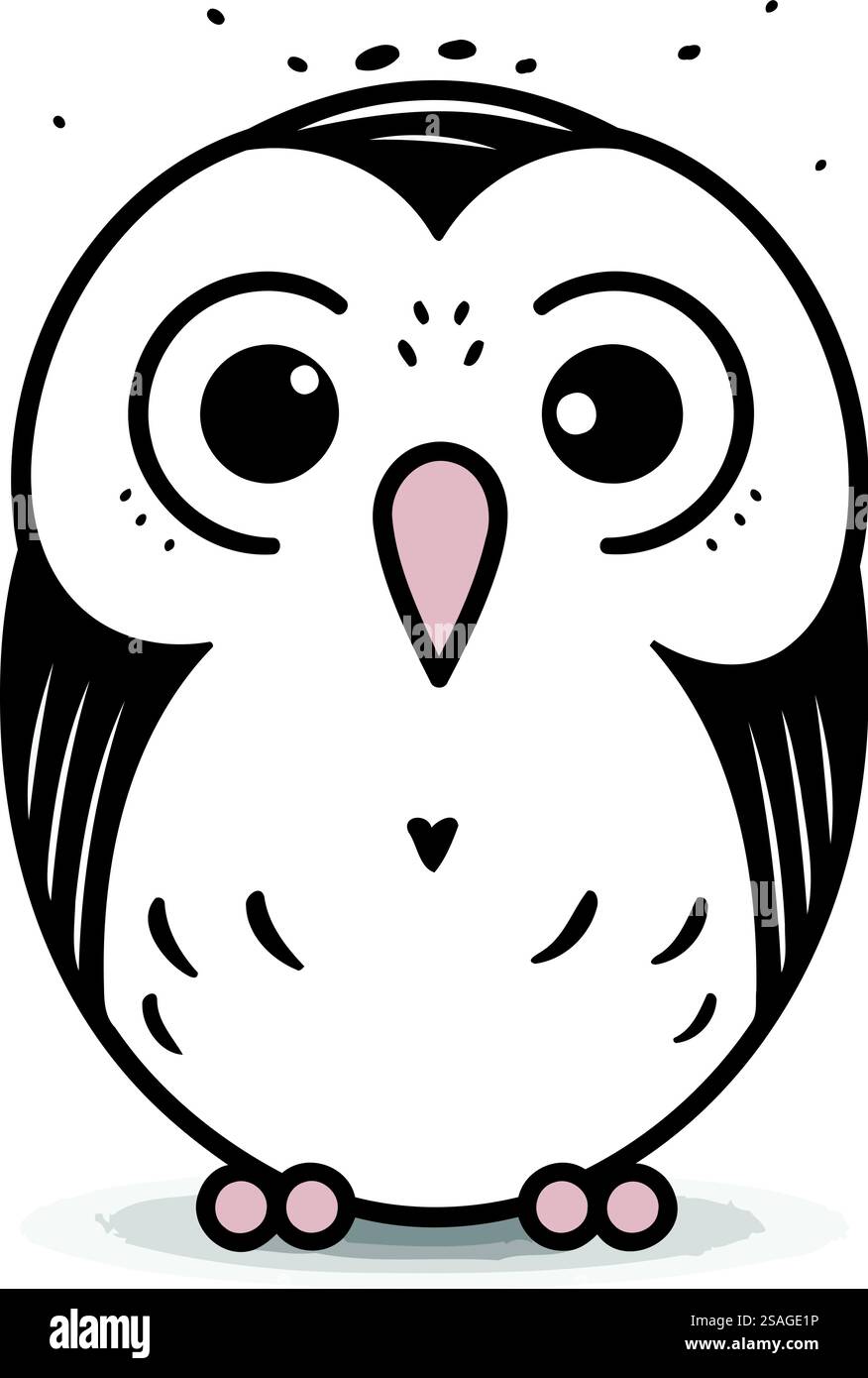 Cute cartoon owl. Vector illustration in doodle style Stock Vector ...