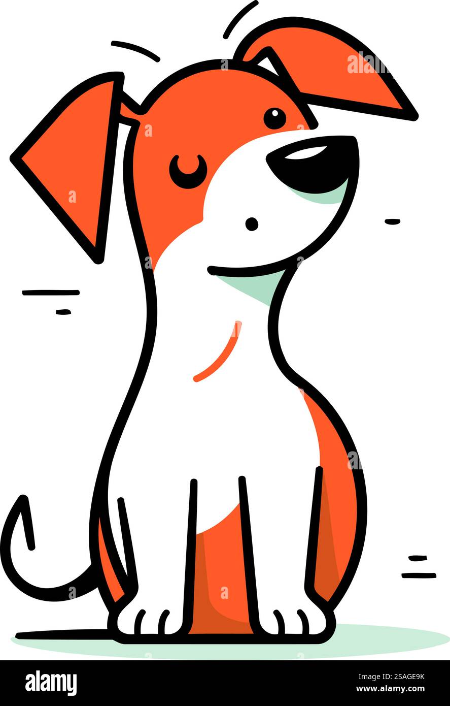 Jack russell terrier vector illustration. Cute cartoon dog Stock Vector ...