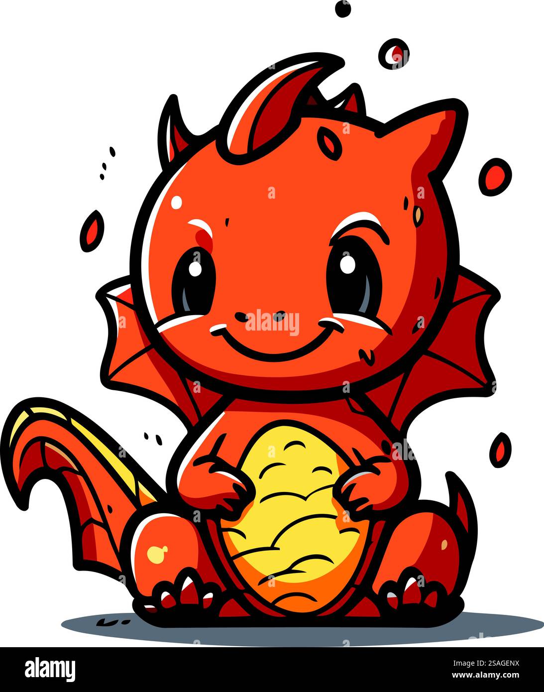 Cute cartoon dragon. Vector illustration isolated on a white background ...