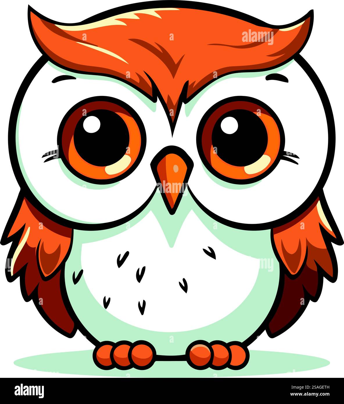 Cute cartoon owl. Vector illustration isolated on a white background ...
