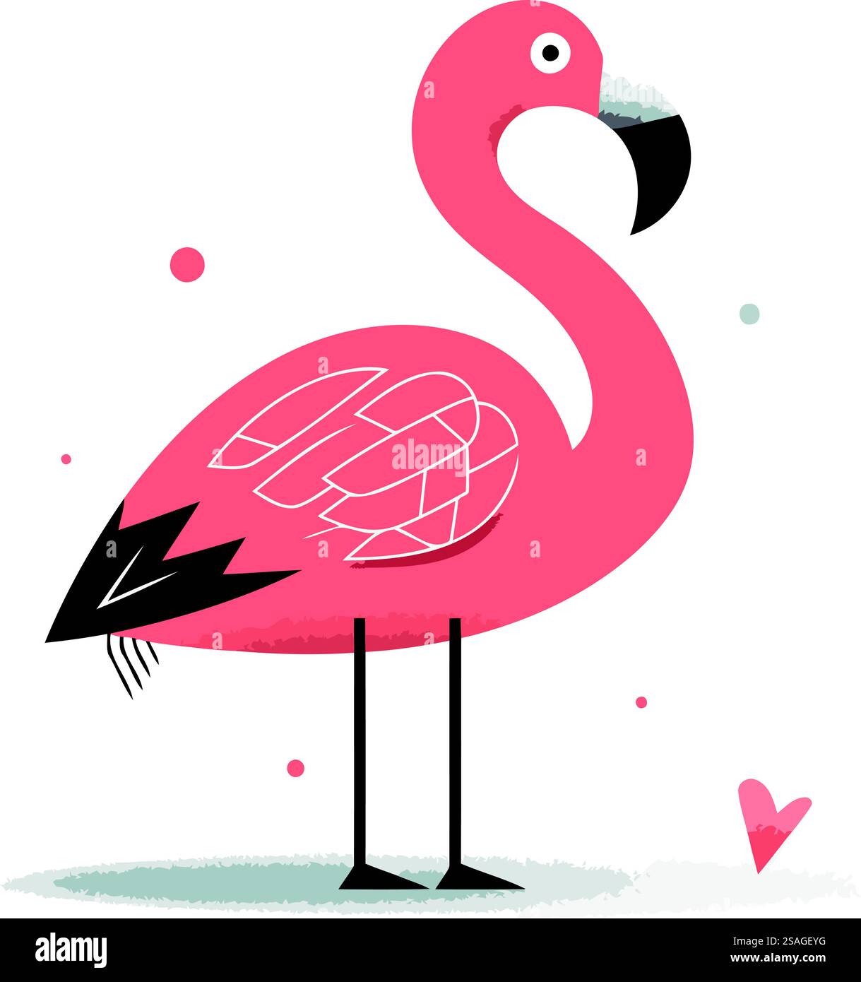 Flamingo on a white background. Vector illustration in flat style Stock ...