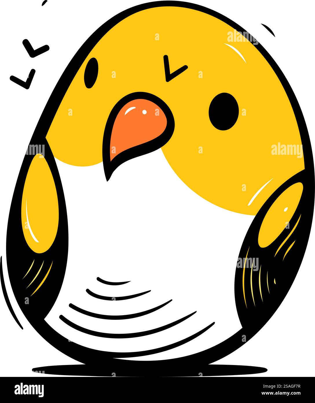 Cute little bird. Hand drawn vector illustration in cartoon style Stock ...