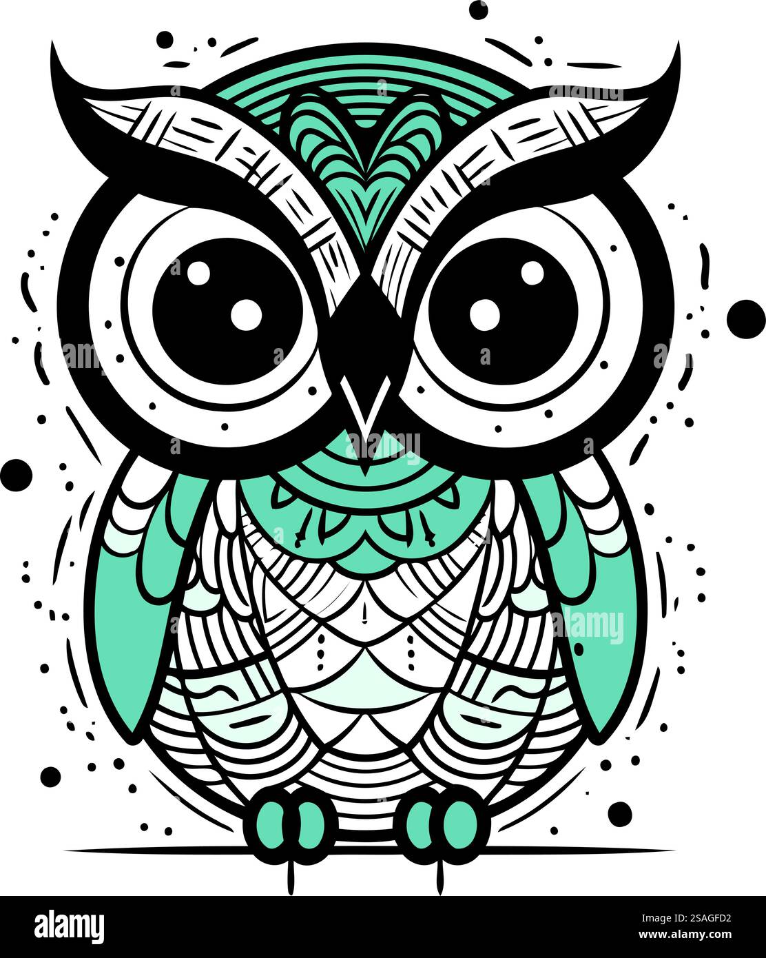 Owl. Hand drawn vector illustration in doodle style Stock Vector Image ...
