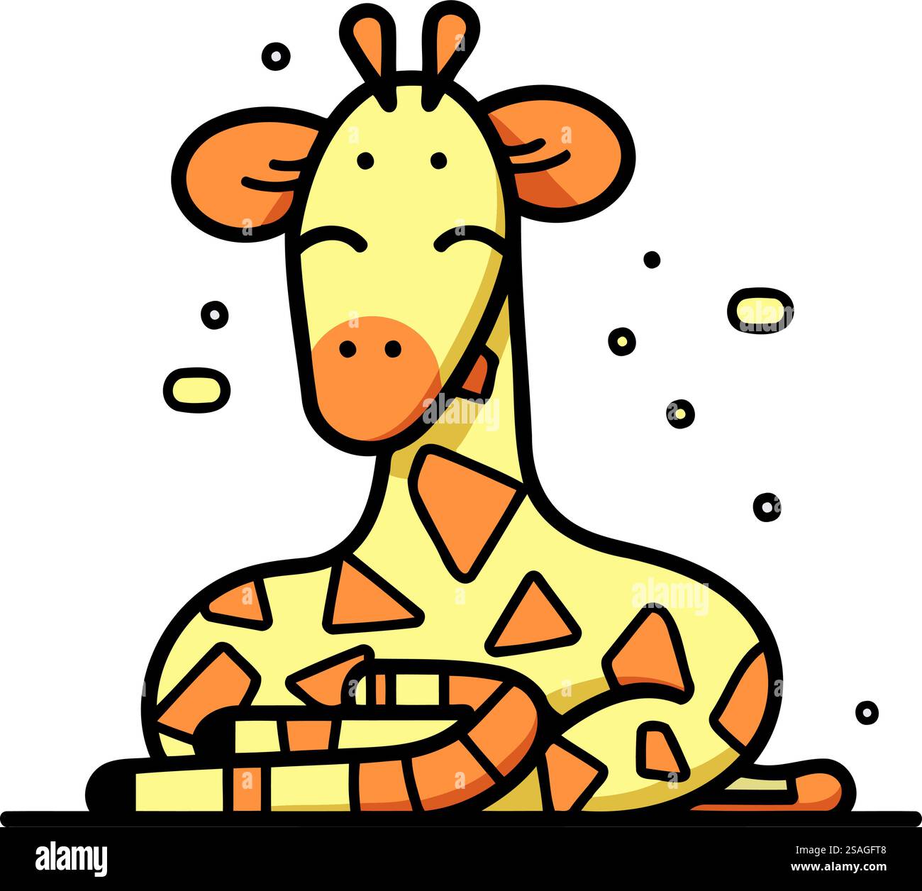 Cute giraffe. Vector illustration in flat style. Isolated on white ...