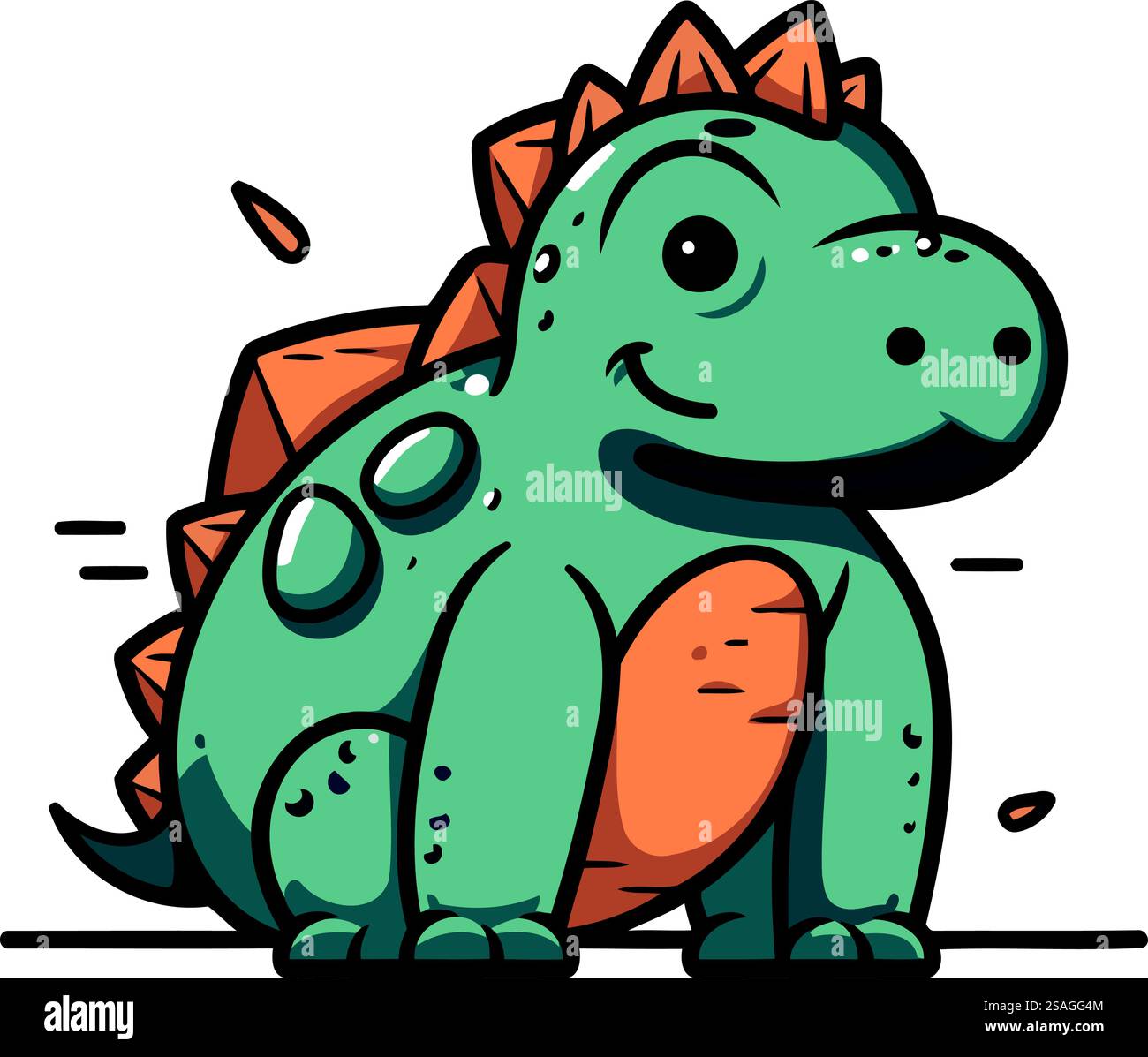 Vector illustration of cute dinosaur. Cartoon style. Isolated on white ...