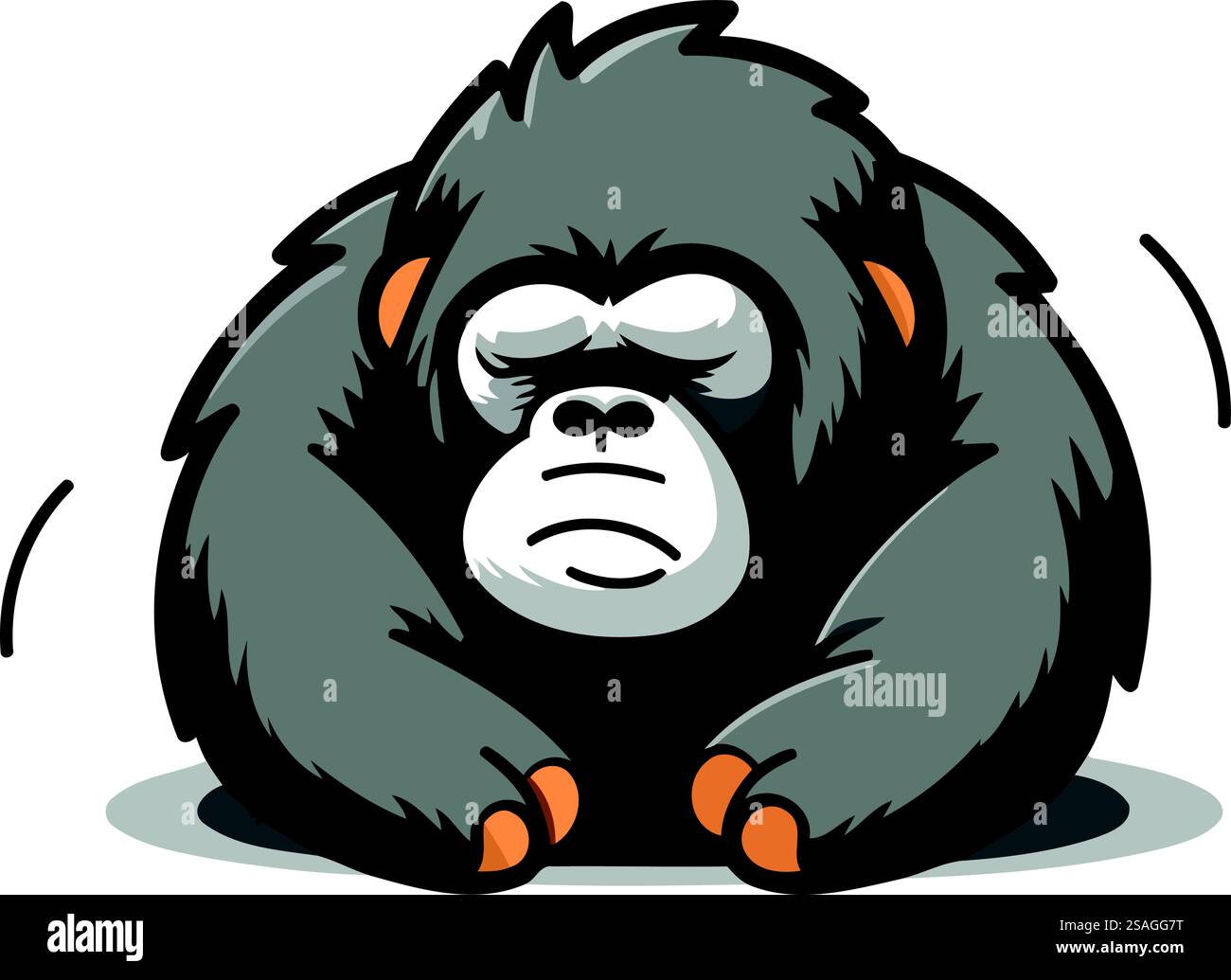 Gorilla Cartoon Mascot Illustration Isolated on White Background Stock ...