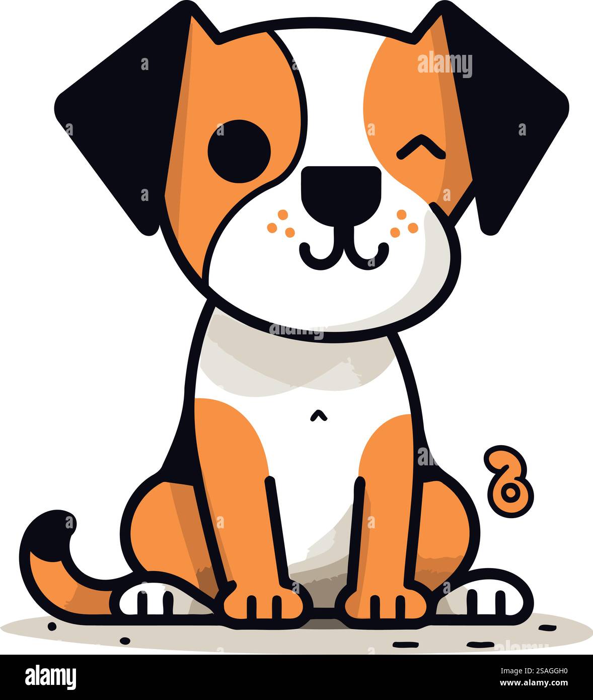Cute sitting dog cartoon illustration hi-res stock photography and ...